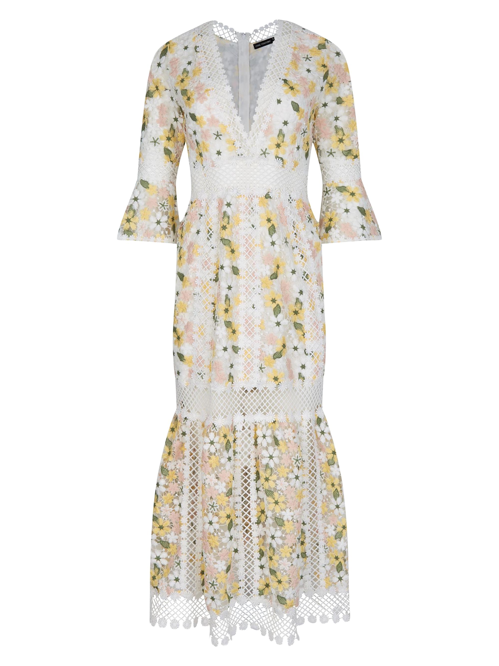 Anne Fontaine Women's Susana Floral Lace V-Neck Maxi Dress - Jonquil