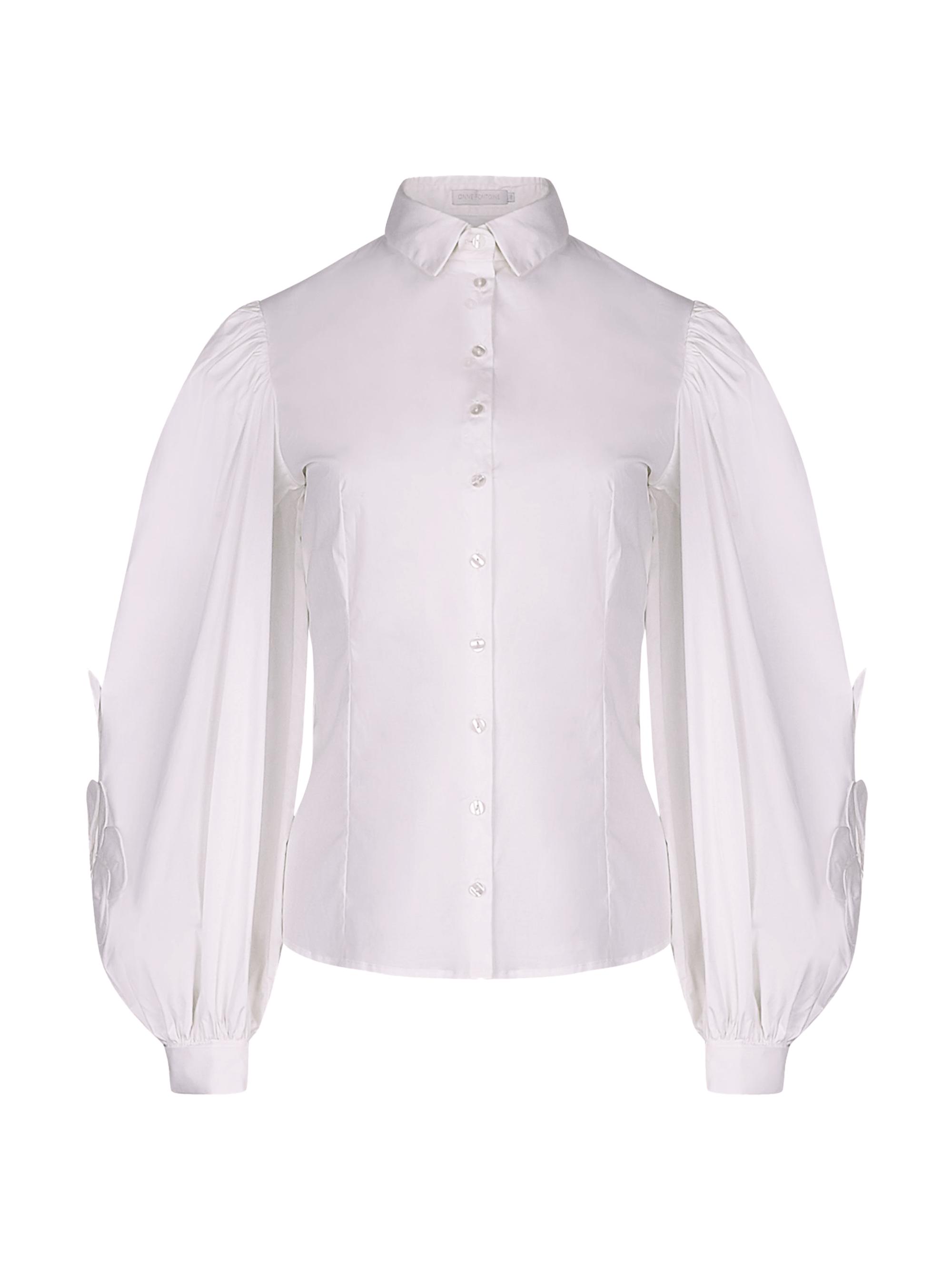 Anne Fontaine Women's Maggie Appliqué Cotton-Poplin Shirt - White