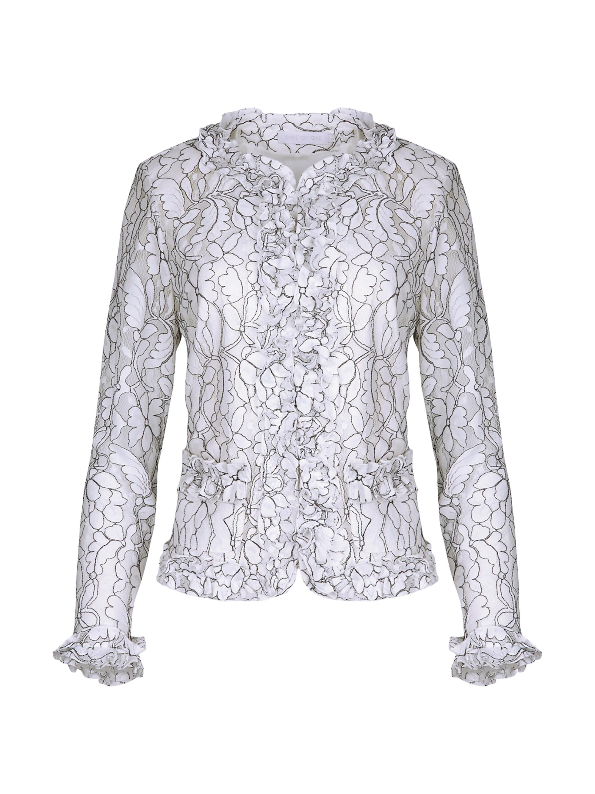 ミモザAnneFontaineアンフォンテーヌ フリルブラウス ジャケット ミモザAnneFontaineアンフォンテーヌ フリルブラウス ジャケット