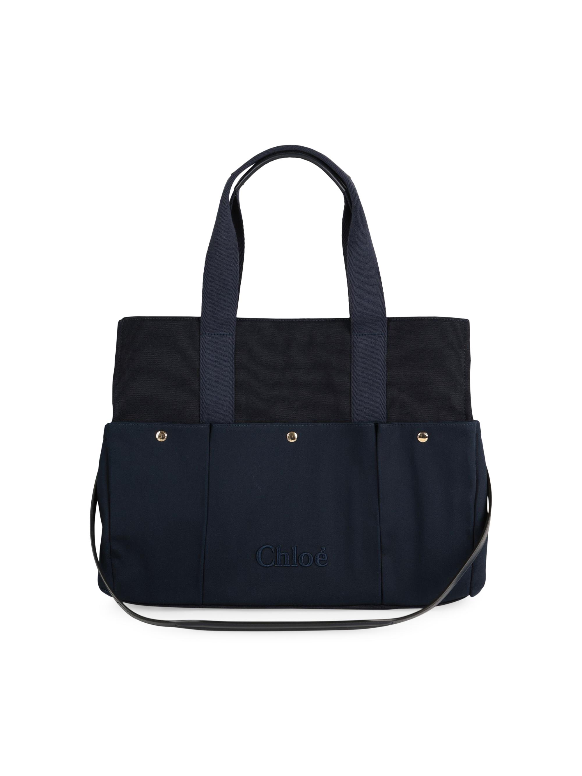 Chloé Logo Embroidered Canvas Changing Bag | Saks Fifth Avenue