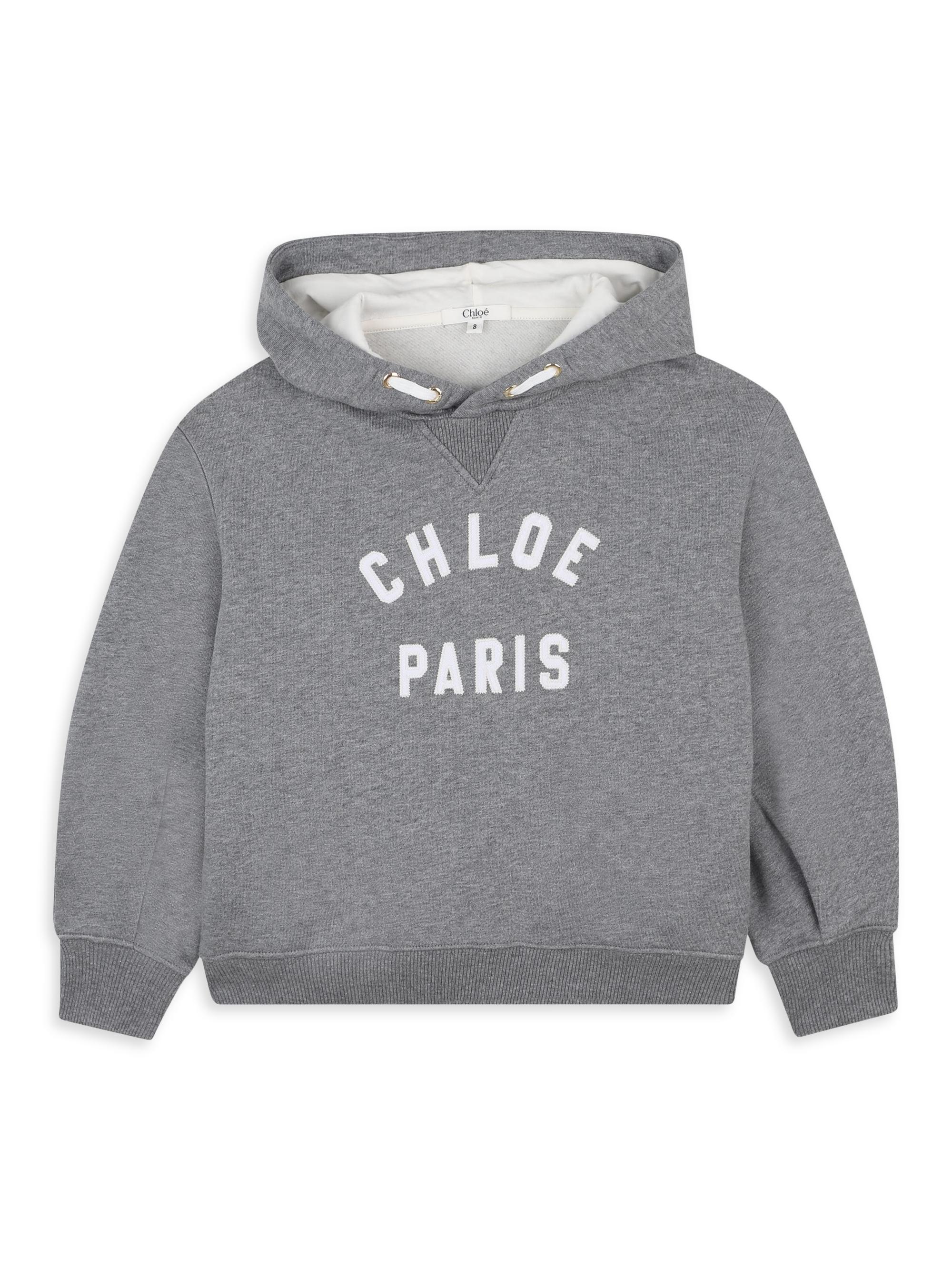 Chloé Little Girl's & Girl's Logo Fleece Hoodie - Heather Grey