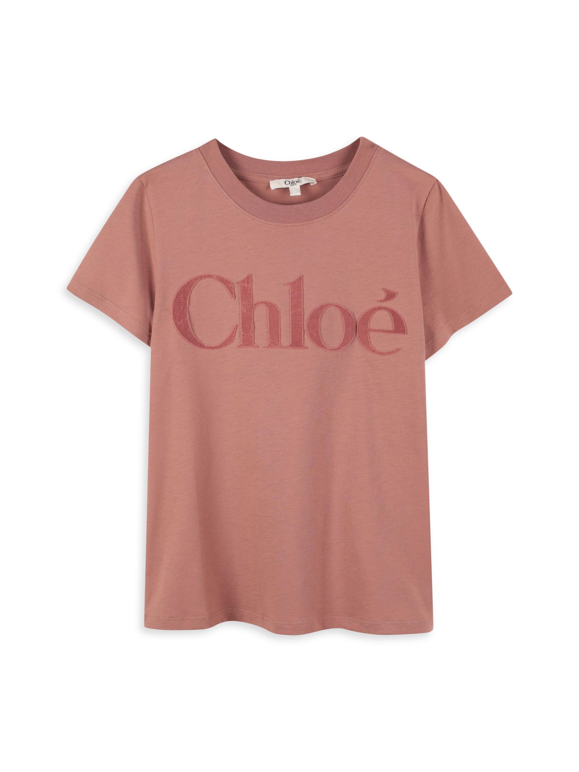Chloé Little Girl's & Girl's Logo Velvet T-Shirt - Cedar Wood