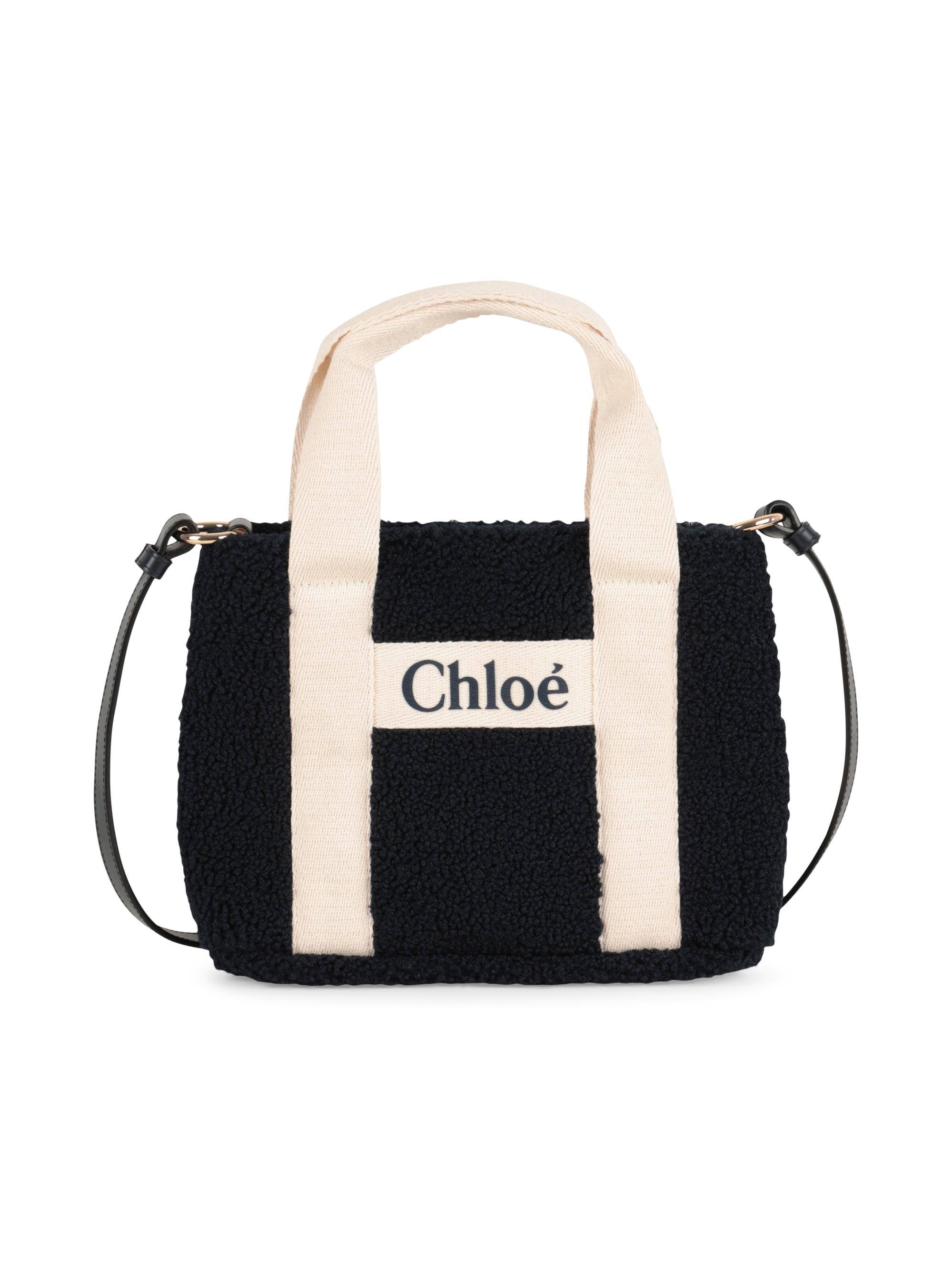 Chloé Girl's Logo Basket Tote Bag - Navy