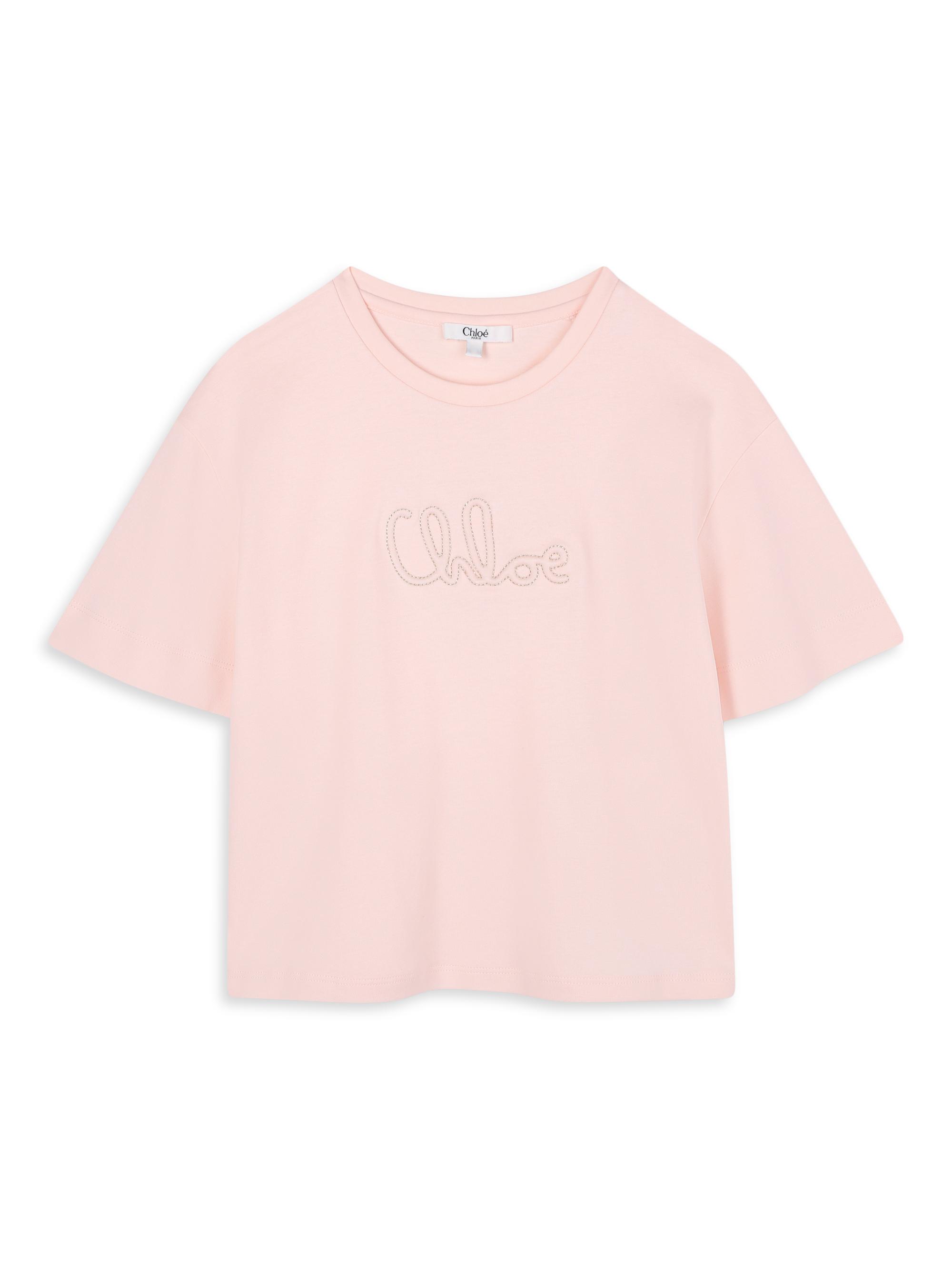Chloé Little Girl's & Girl's Logo Embroidered T-Shirt - Petal Pink