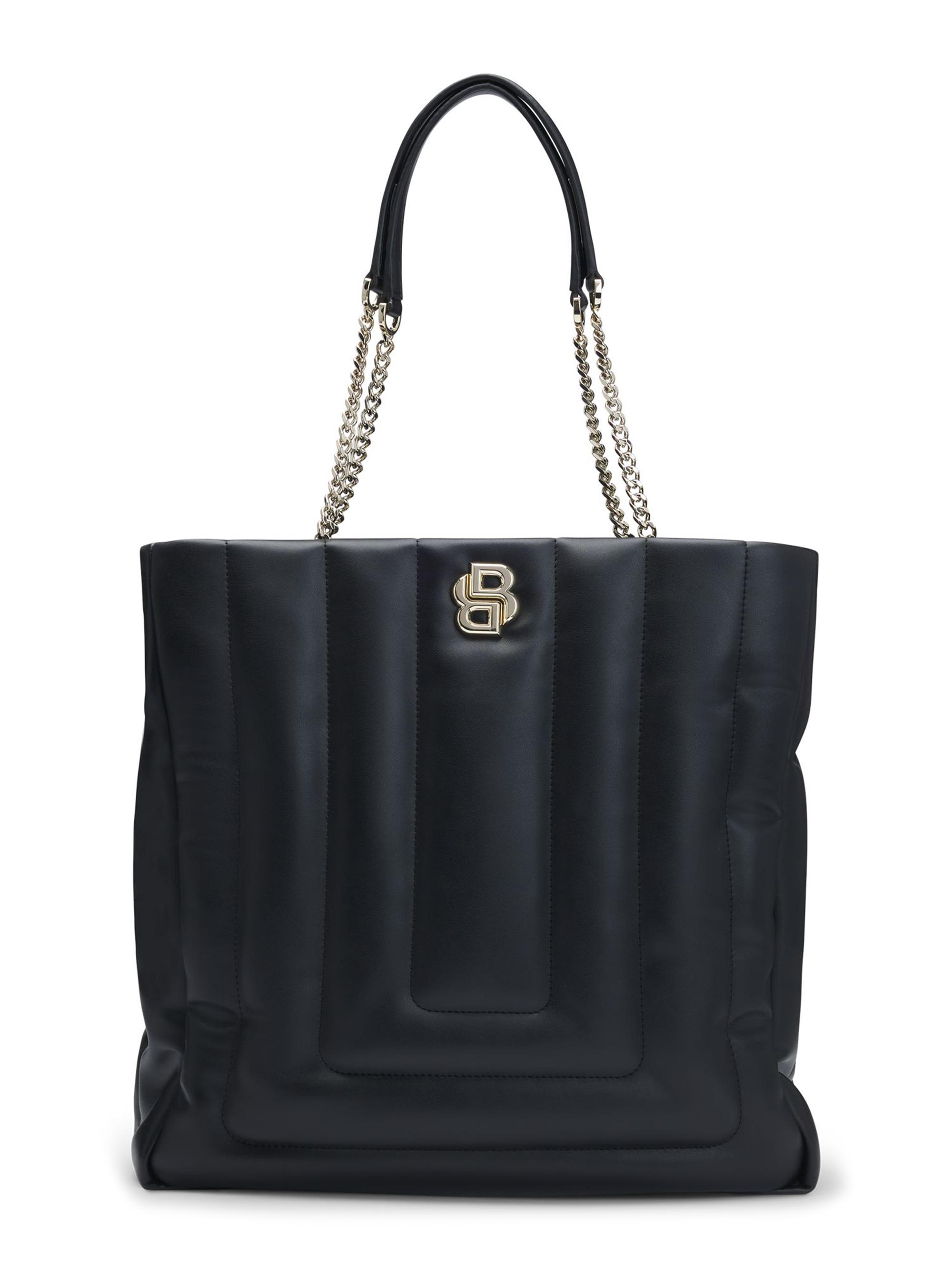 BOSS Women's Quilted Tote Bag with Double B Monogram - Black