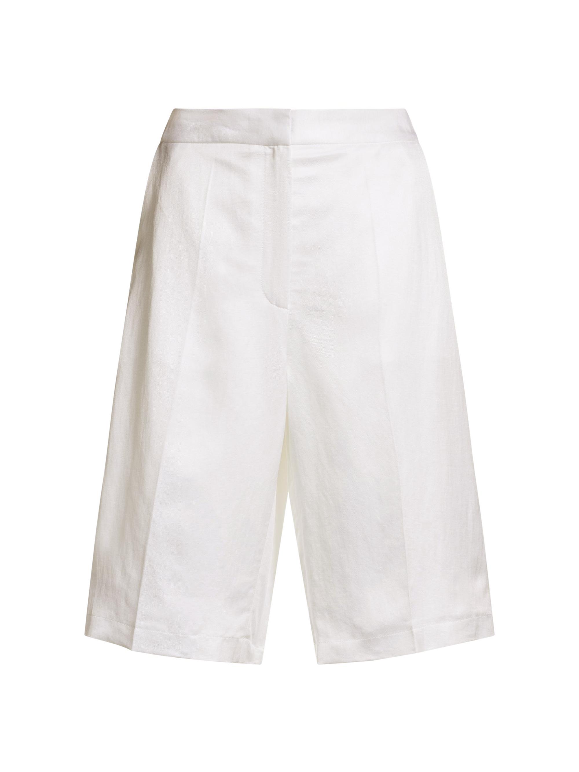 BOSS Women's Relaxed-Fit Shorts with Wide Leg - White