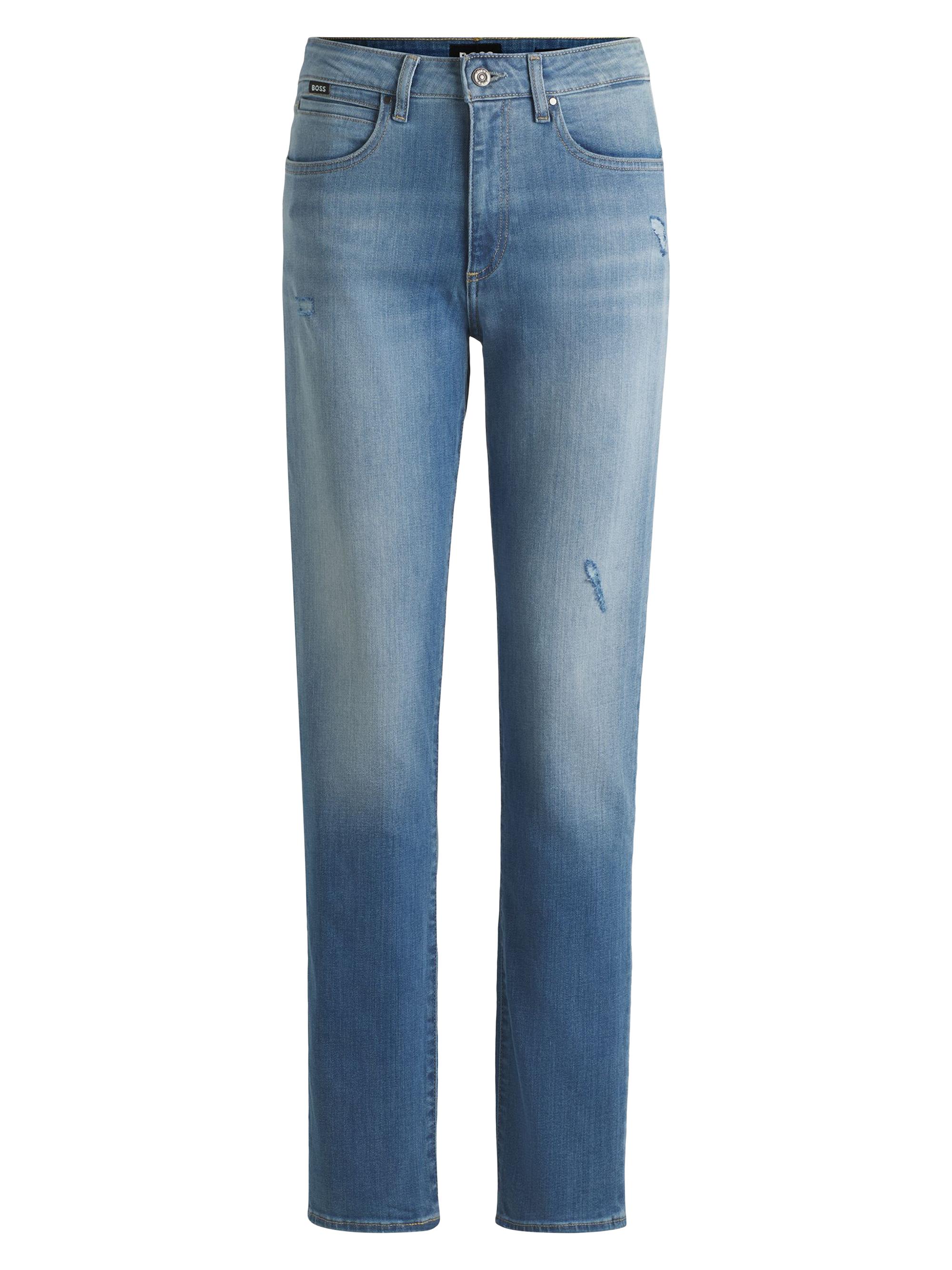 BOSS Women's Slim-Fit Jeans in Washed Stretch Denim - Light Blue