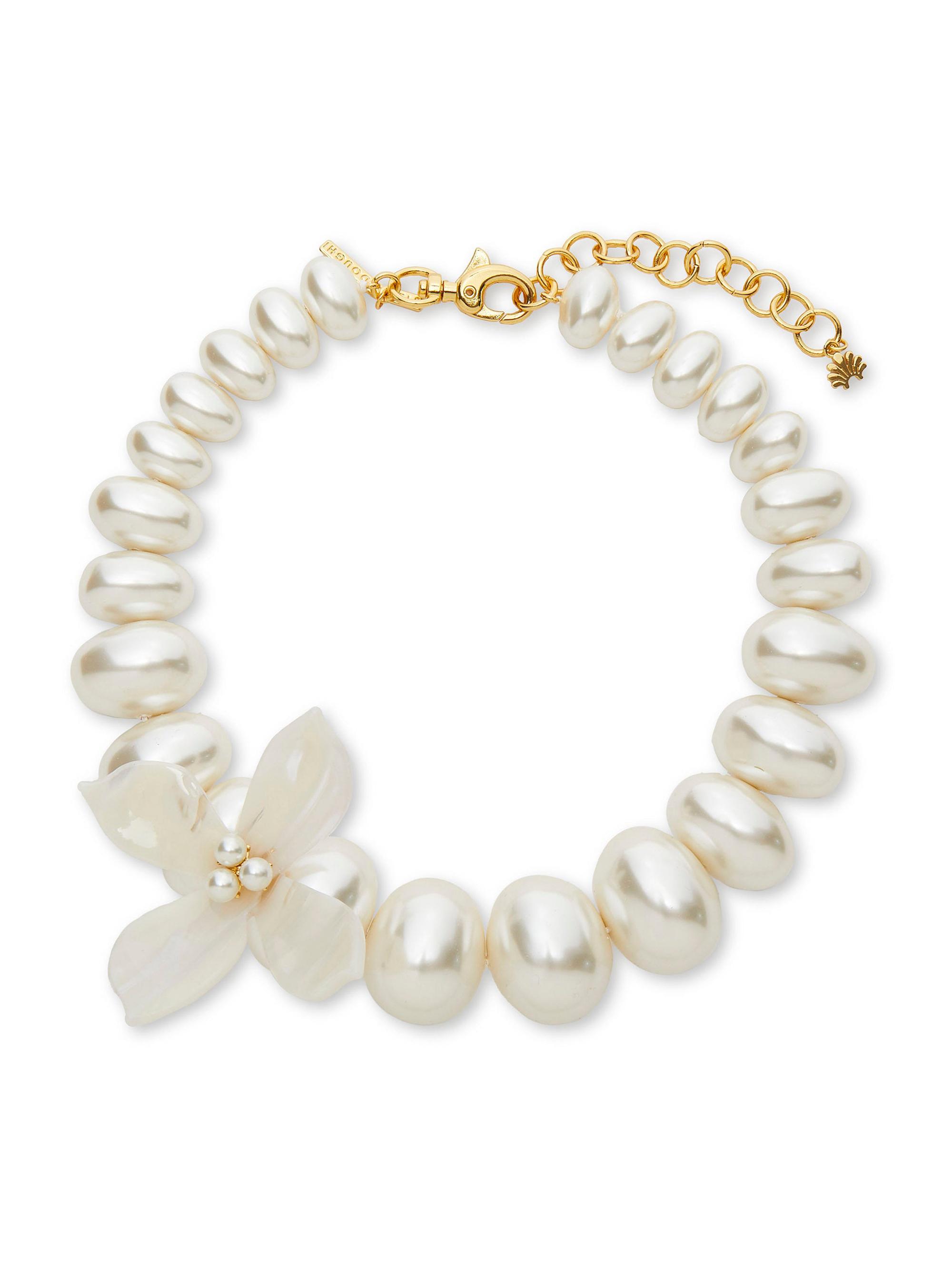 Lele Sadoughi Women's Oleander 14K-Gold-Plated & Acetate Necklace - Mother Of Pearl