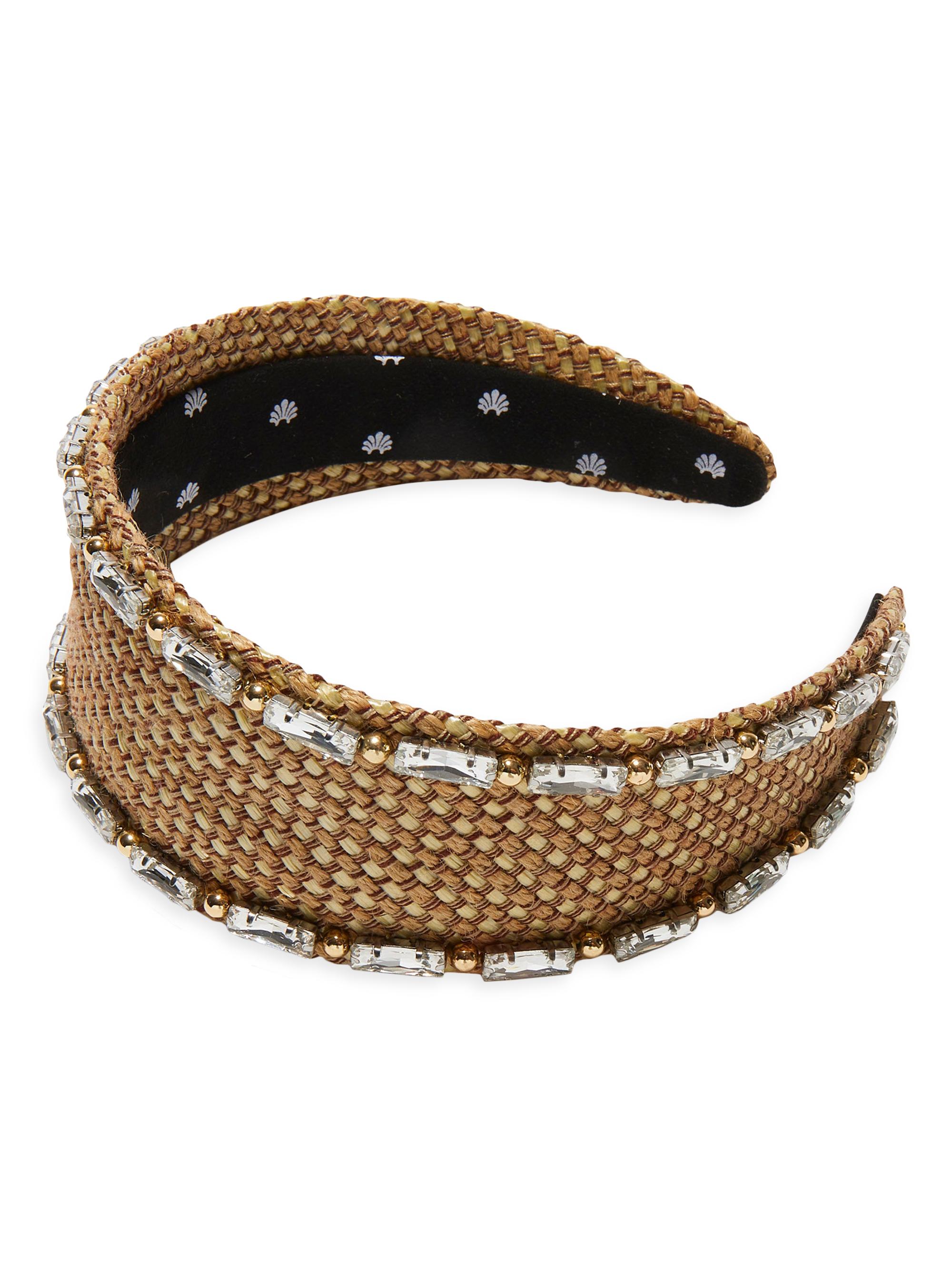 Lele Sadoughi Women's Brigitte Raffia Crystal-Trim Headband - Natural