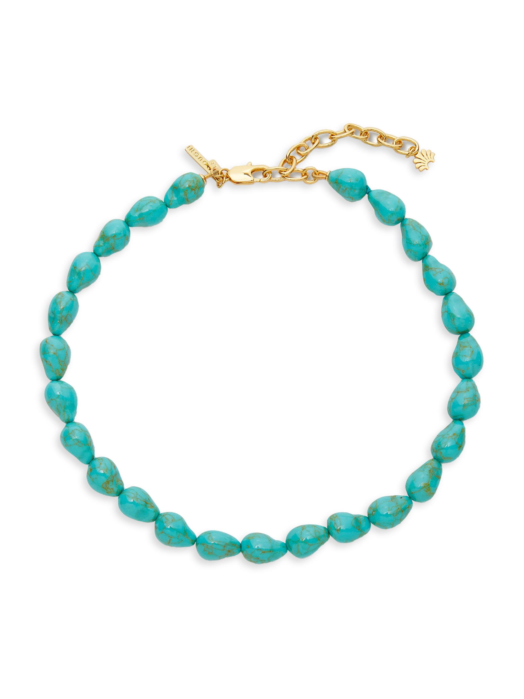 Lele Sadoughi Women's Baroque Turquoise Resin Collar Necklace - Turquoise