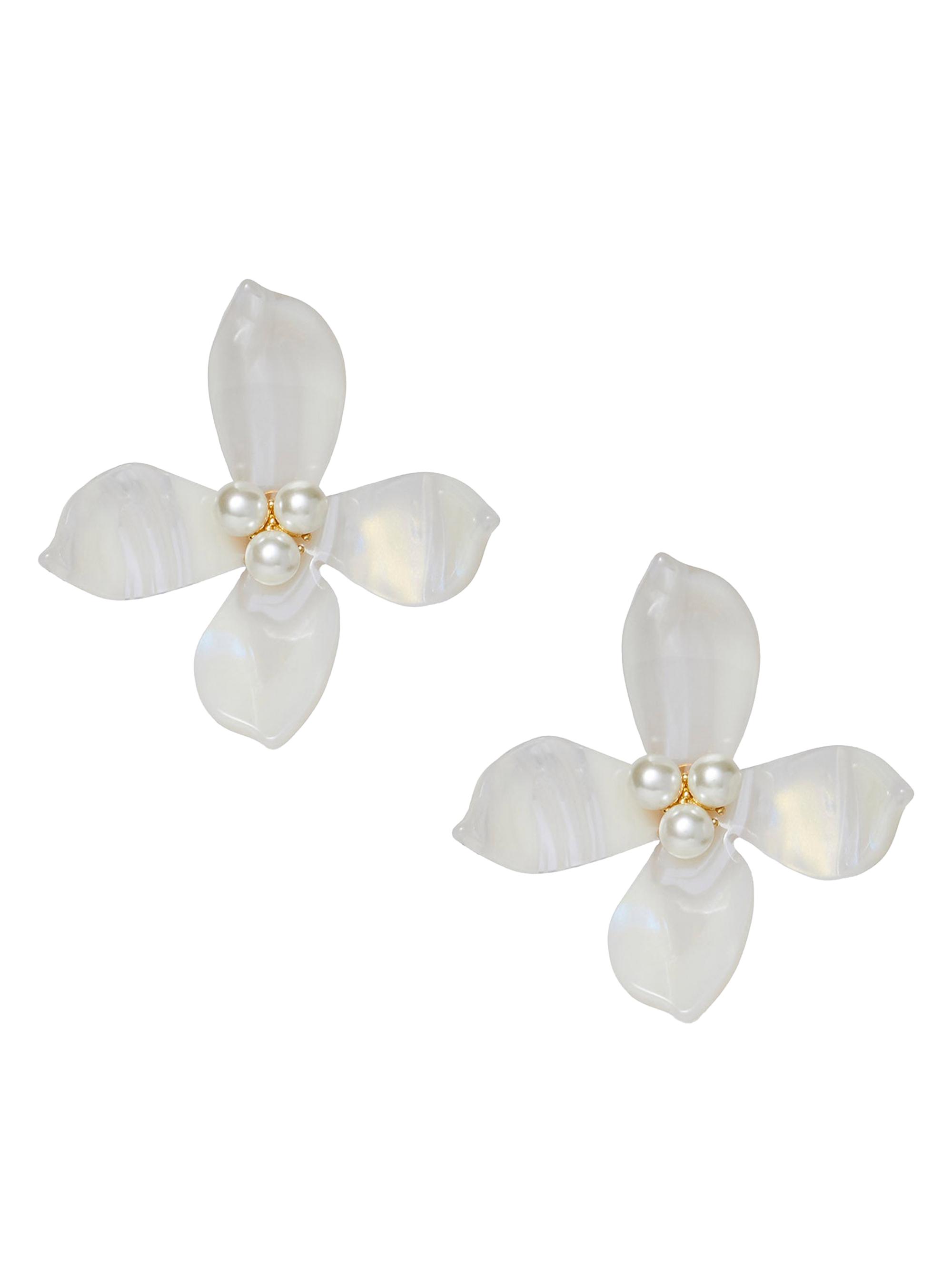 Lele Sadoughi Women's Oleander 14K-Gold-Plated & Acetate Earrings - Mother Of Pearl