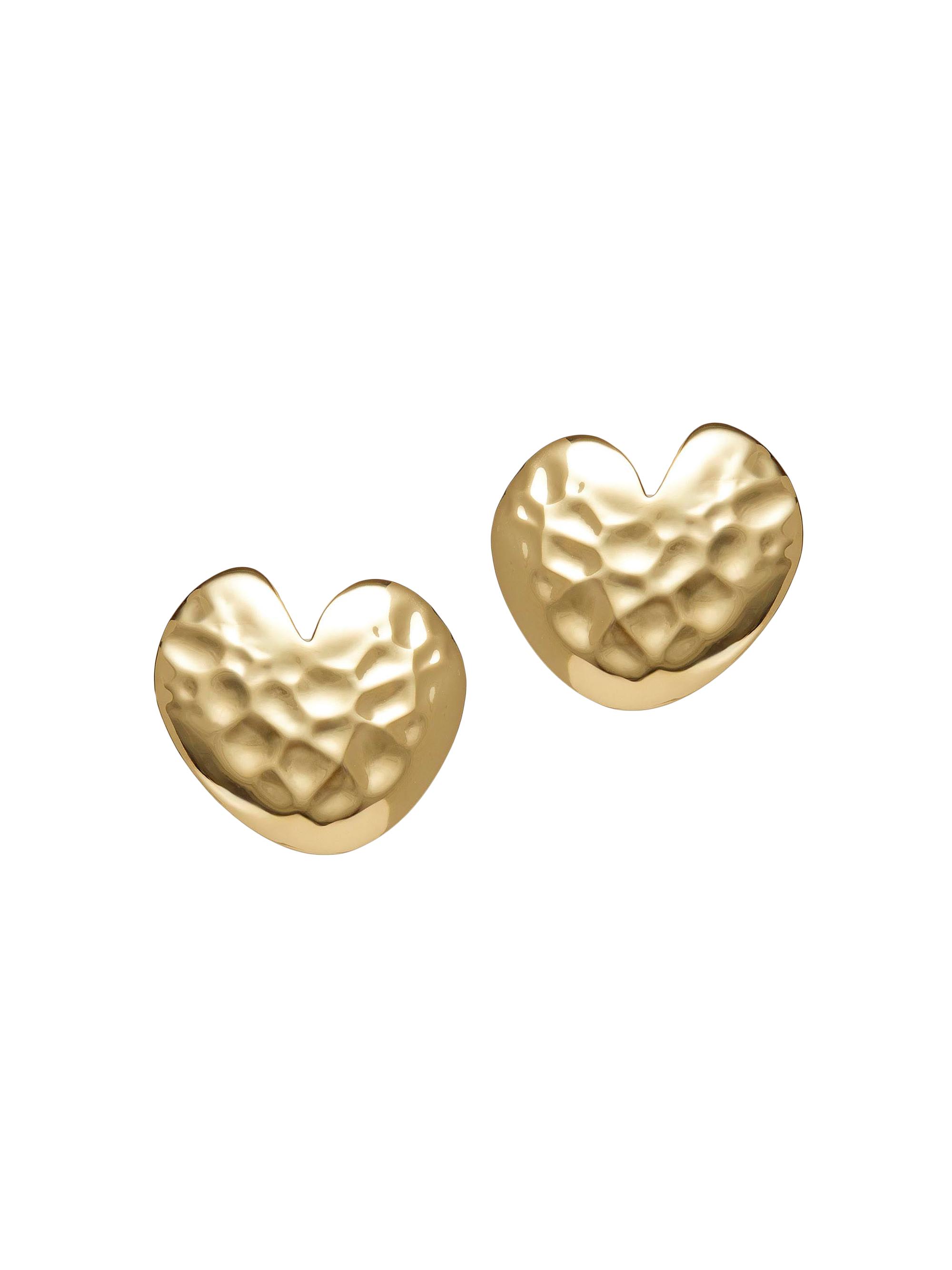 Lele Sadoughi Women's Hammered Heart 14K-Gold-Plated Stud Earrings - Gold
