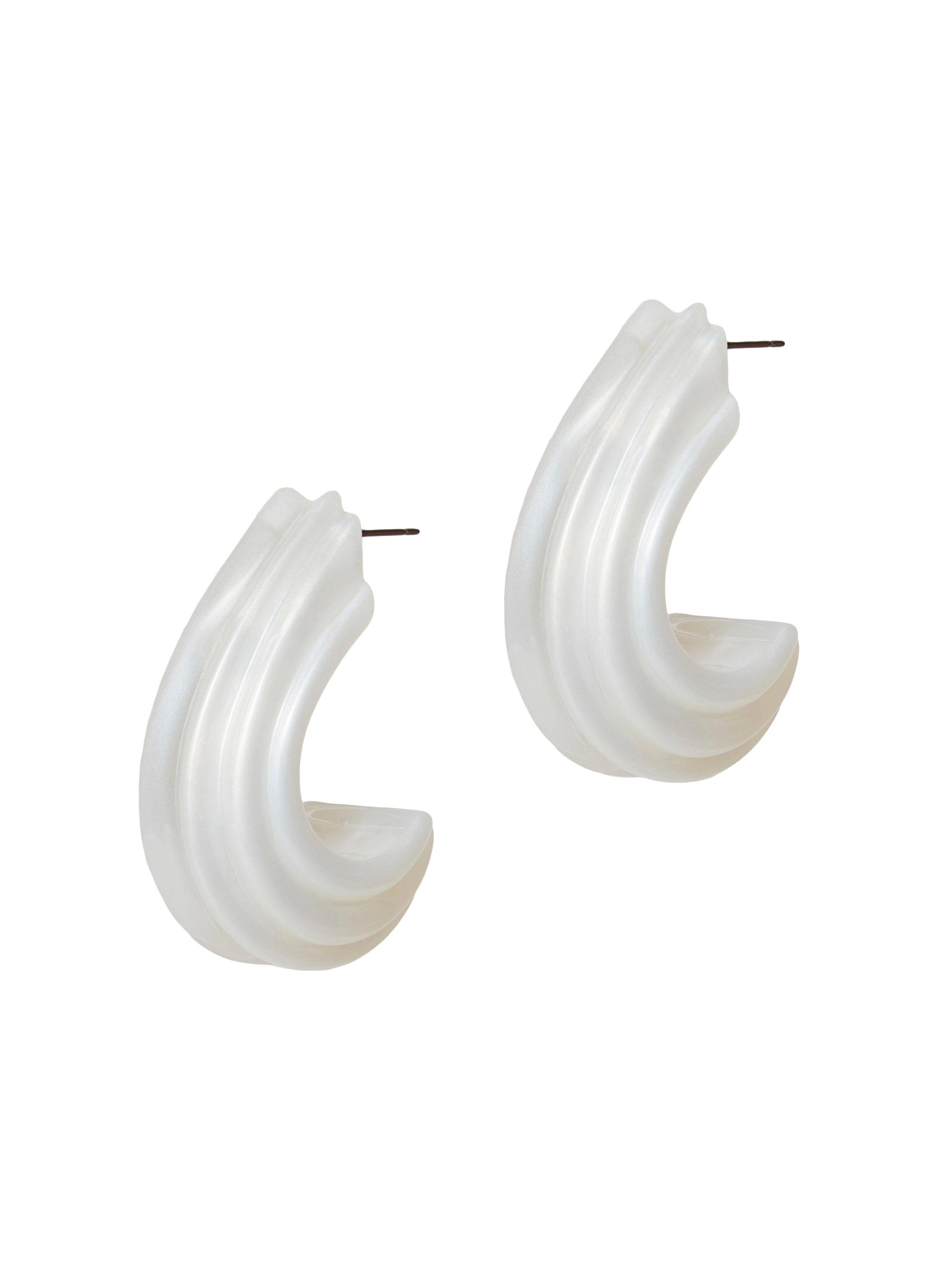 Lele Sadoughi Women's Curved Canyon Resin Hoop Earrings -