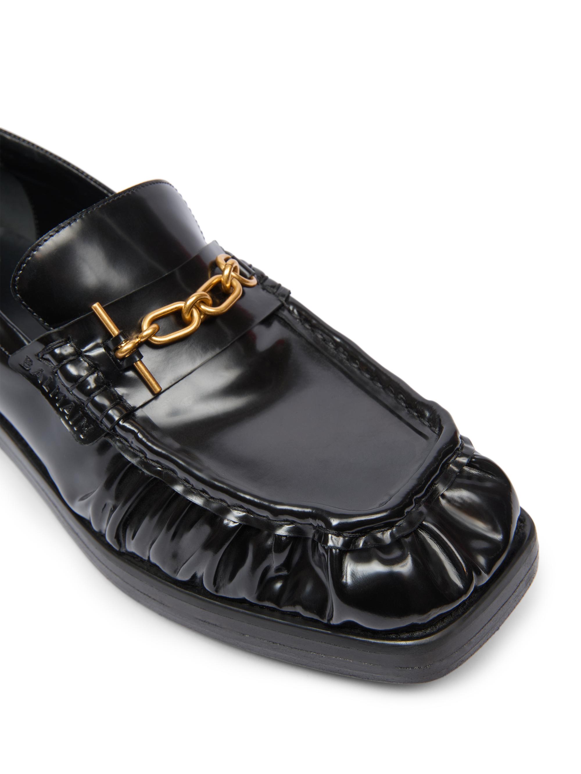 Balmain Sync-Glazed Leather Loafers | Saks Fifth Avenue display picture 3