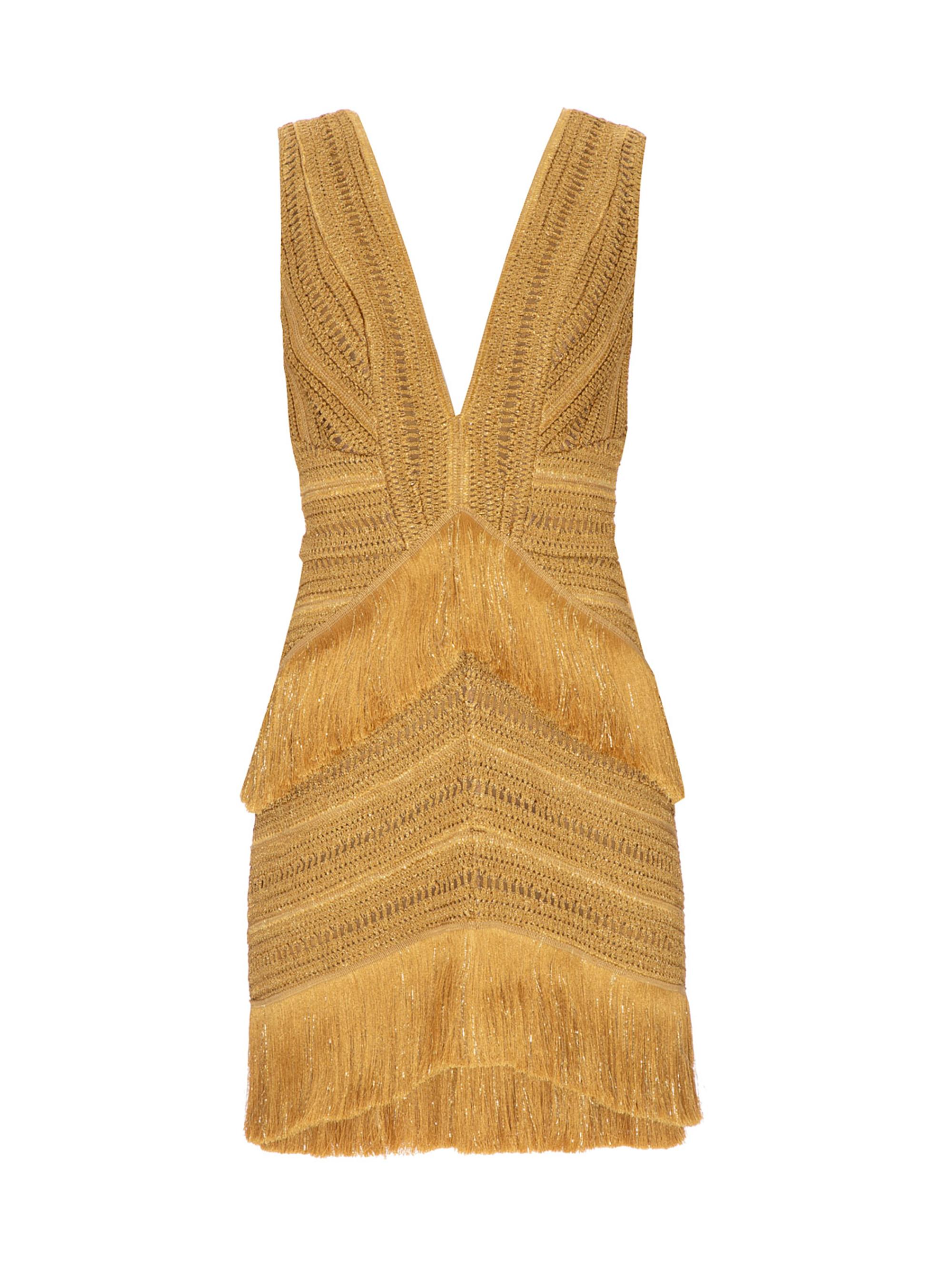 PatBO Women's Pampas Fringed Sheath Minidress - Gold