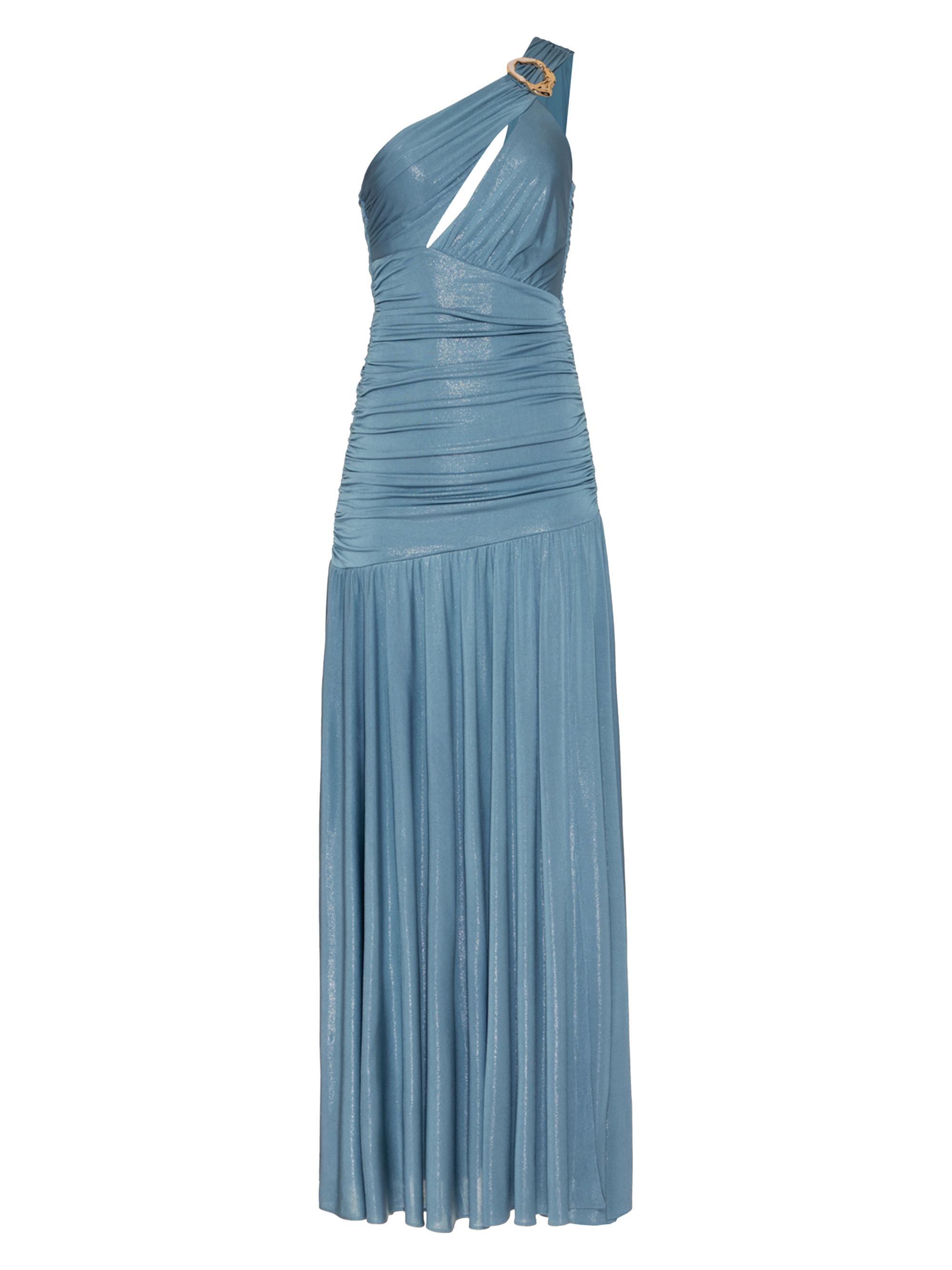 PatBO Women's Dune Ruched Jersey One-Shoulder Gown - Blue