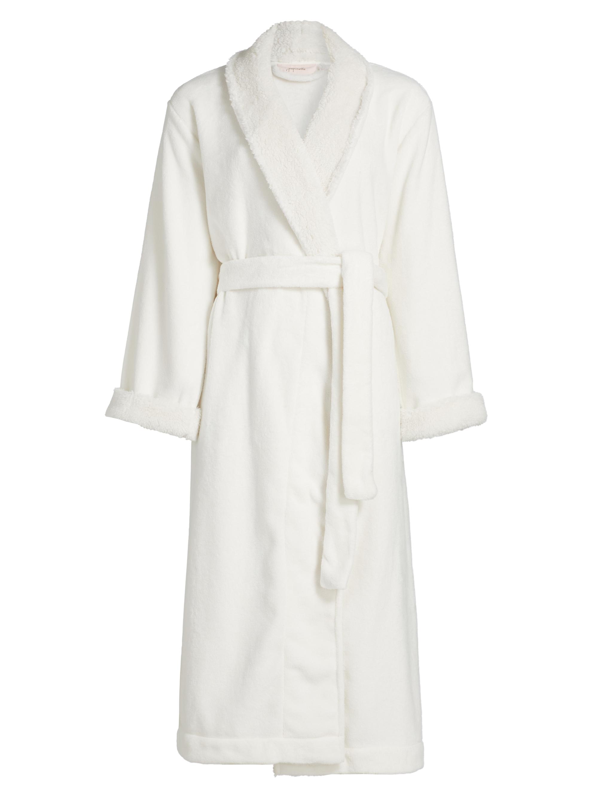 Papinelle Women's Plush Sherpa Robe - Ecru