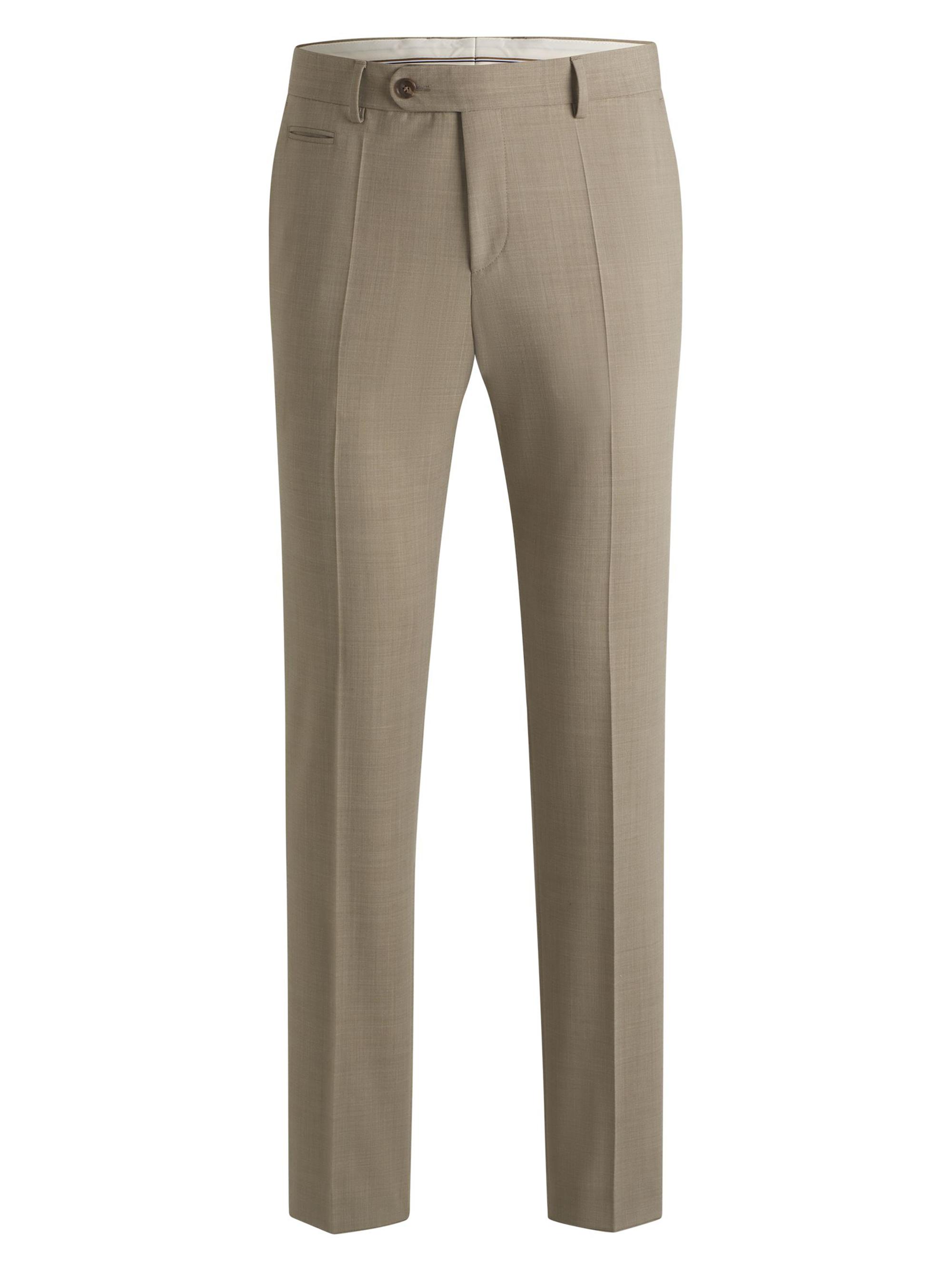 BOSS Men's Slim Fit Trousers in Super Stretch Cloth - Light Beige