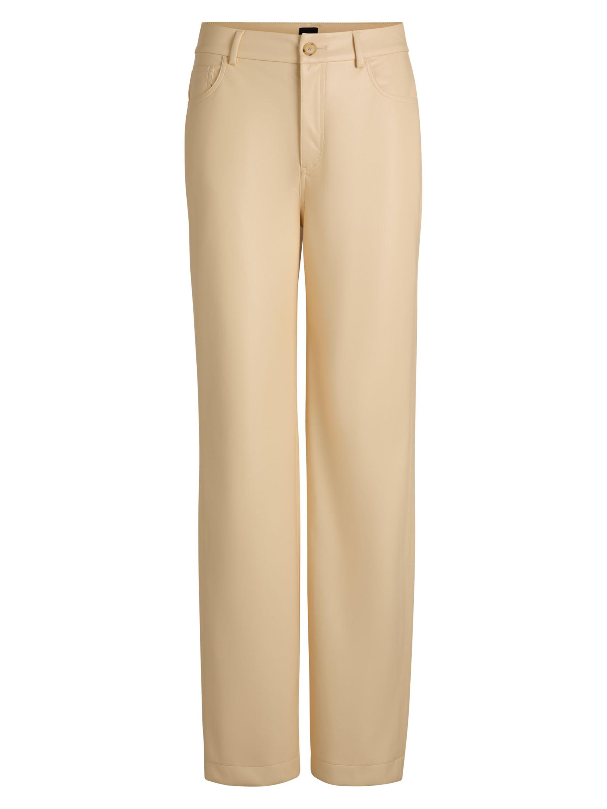 BOSS Women's Five-Pocket Trousers in Faux Leather - Beige