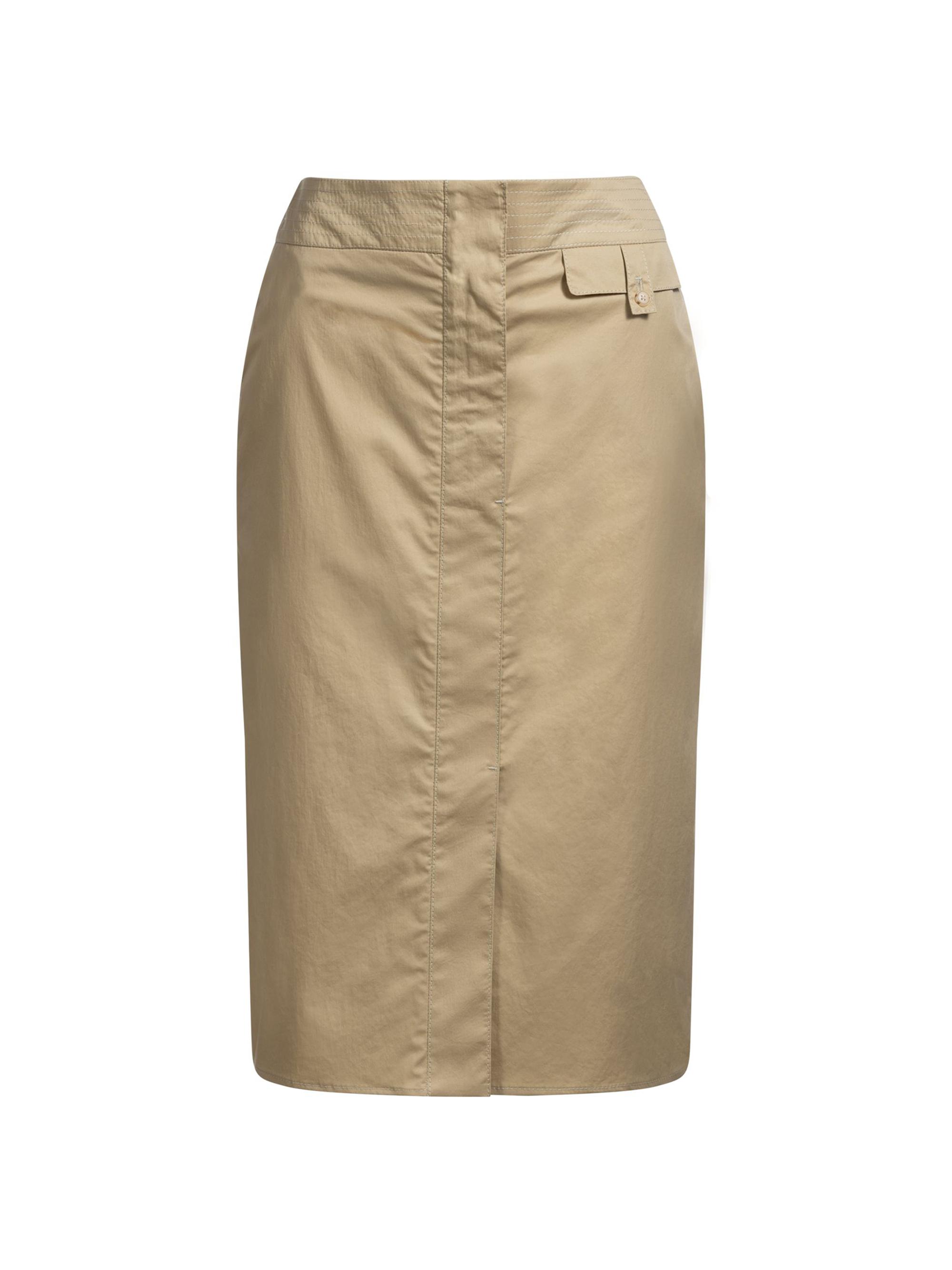BOSS Women's Pocket-Detail Skirt in Stretch Cotton - Beige