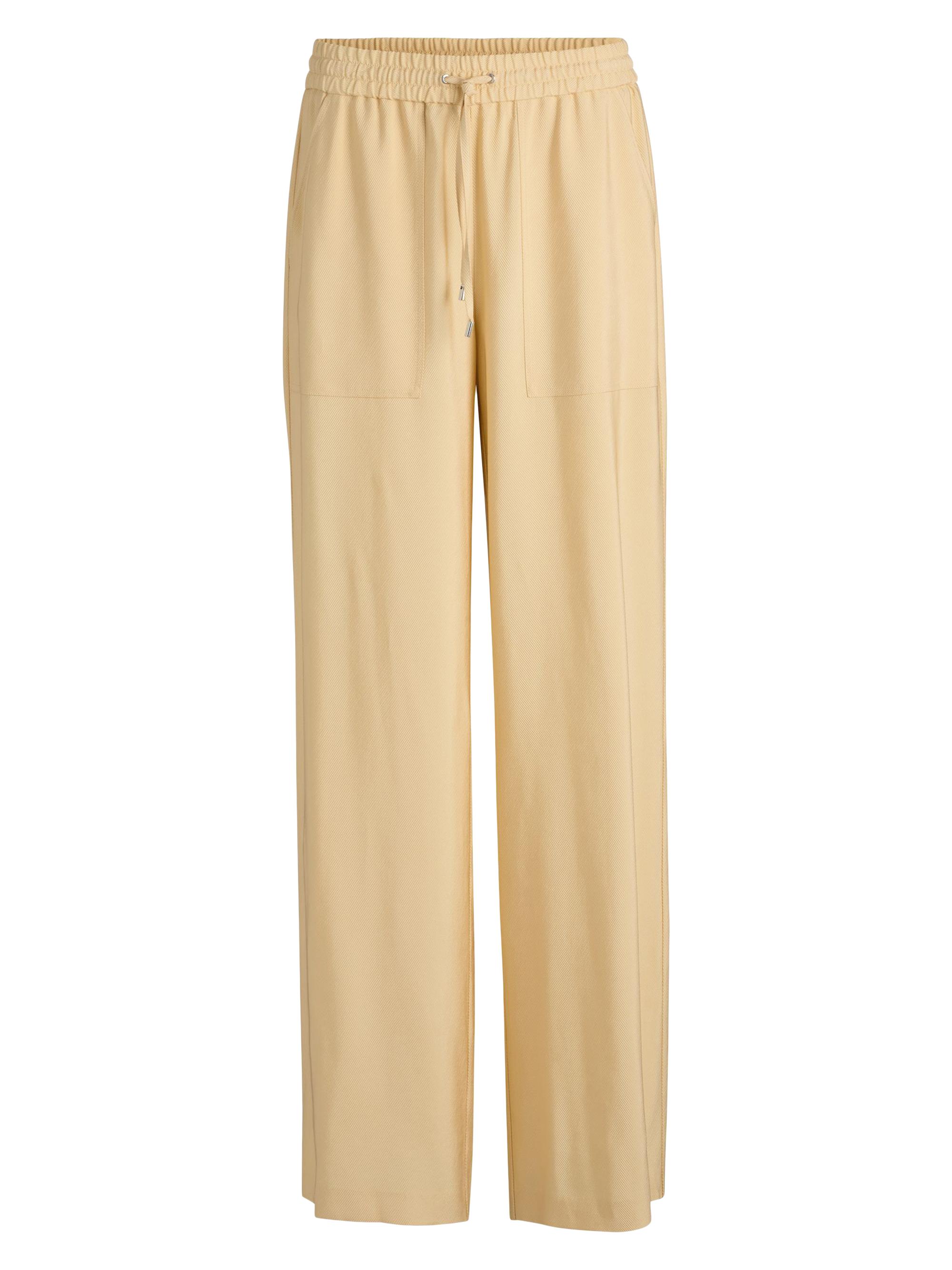 BOSS Women's Wide-Leg Drawcord Trousers in Soft Twill - Beige