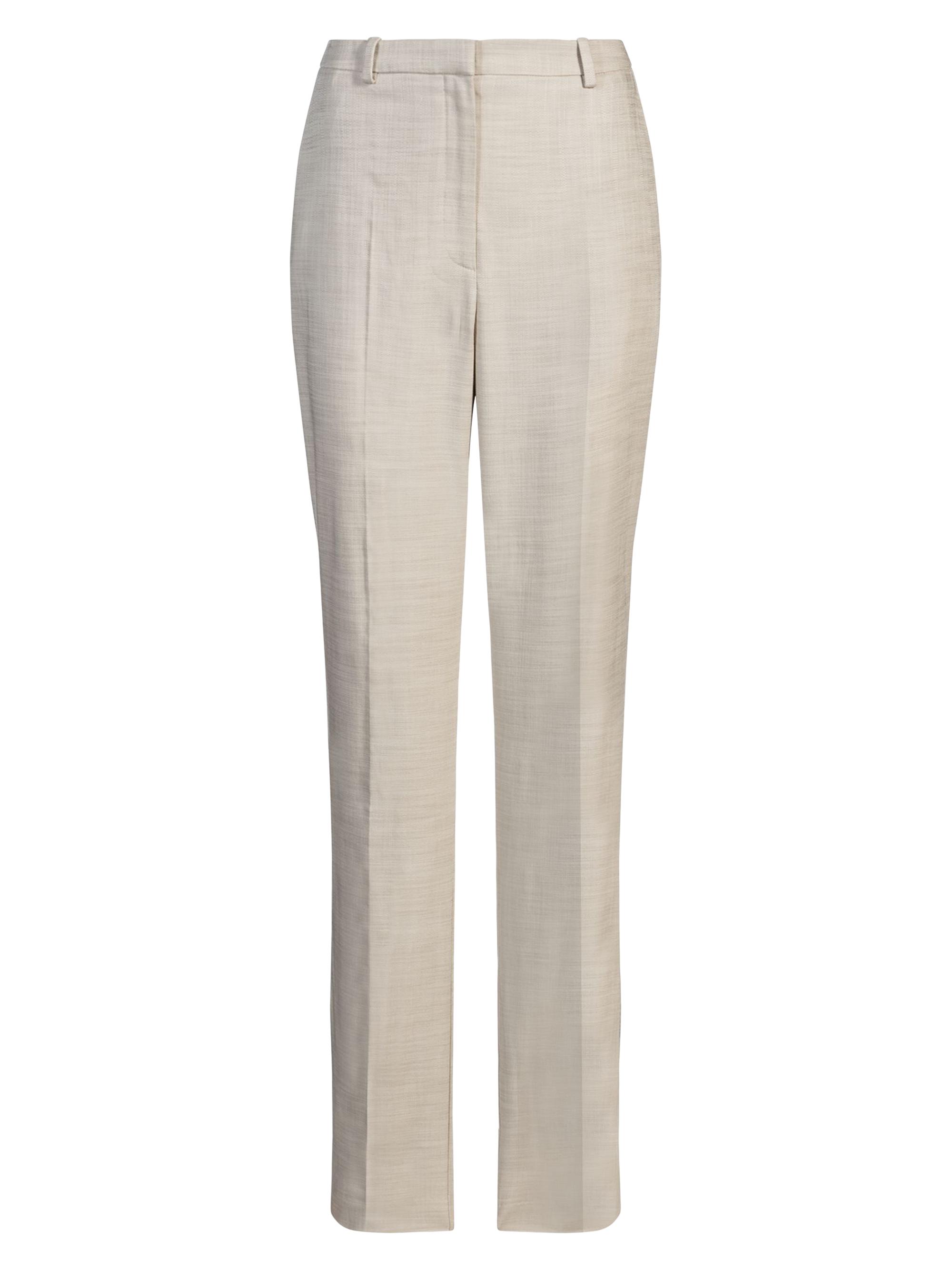 BOSS Women's Relaxed-Fit Trousers in Melange Stretch Fabric - Beige