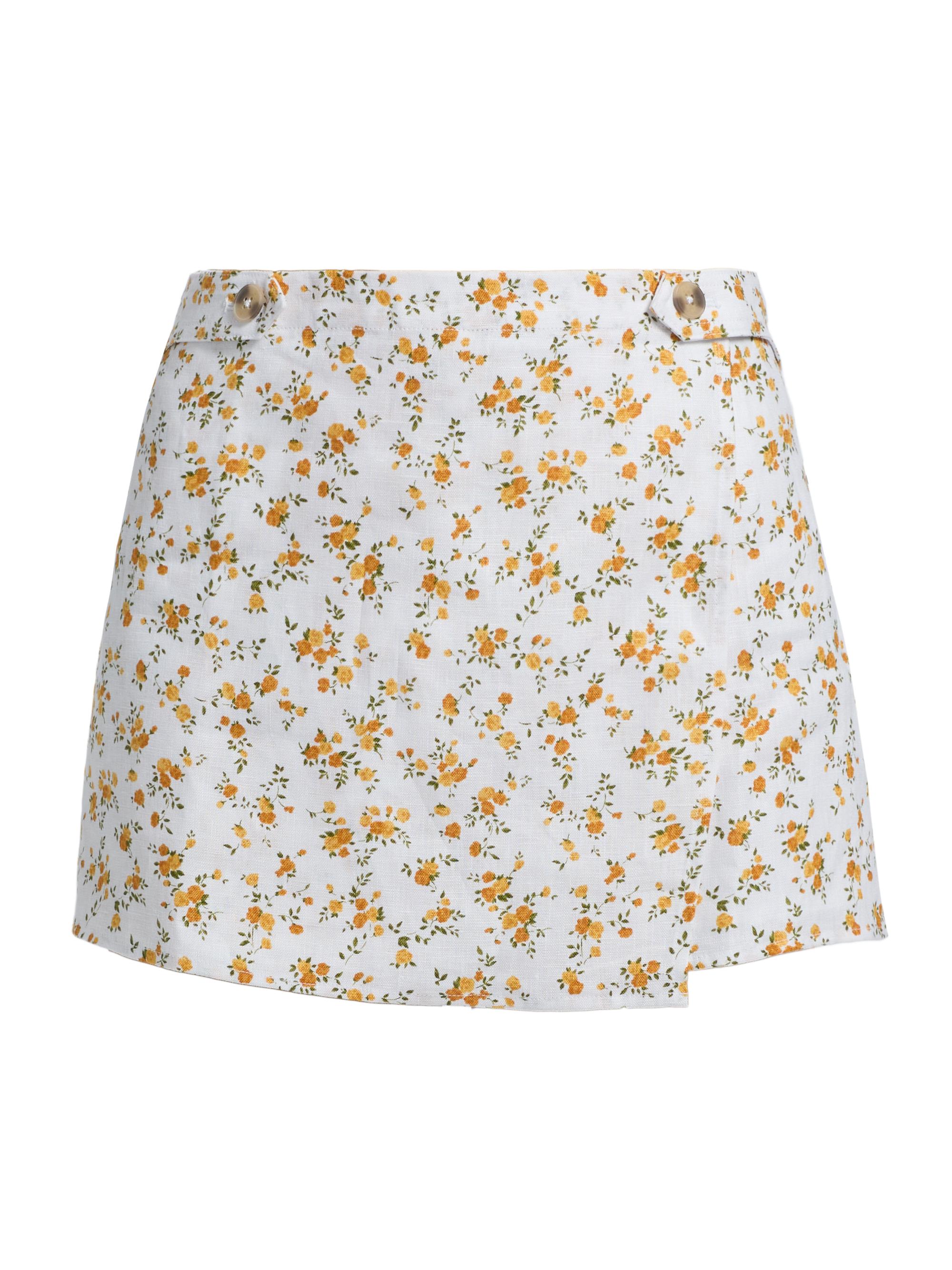 Reformation Women's Clover Floral Linen Skort - Adagio