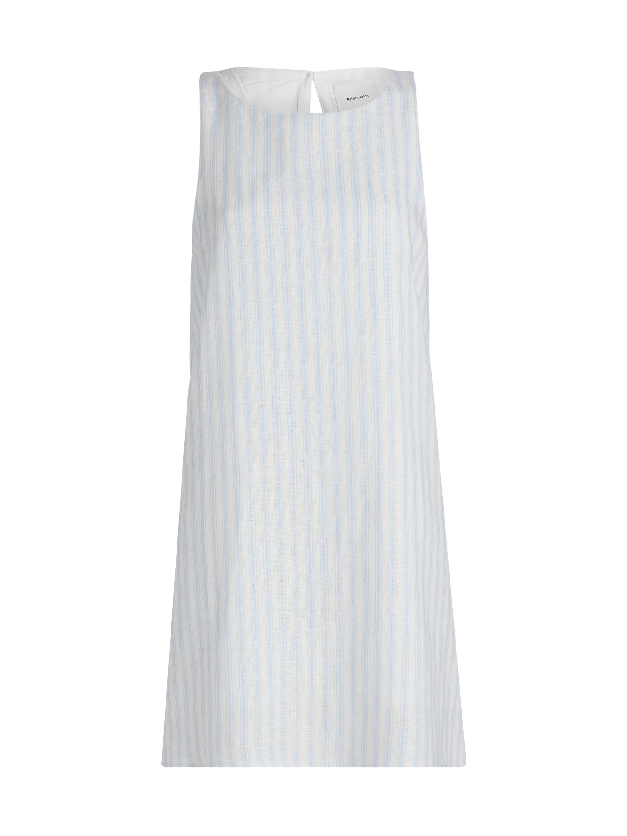 Reformation Women's Jessi Striped Linen Minidress - Swan Stripe