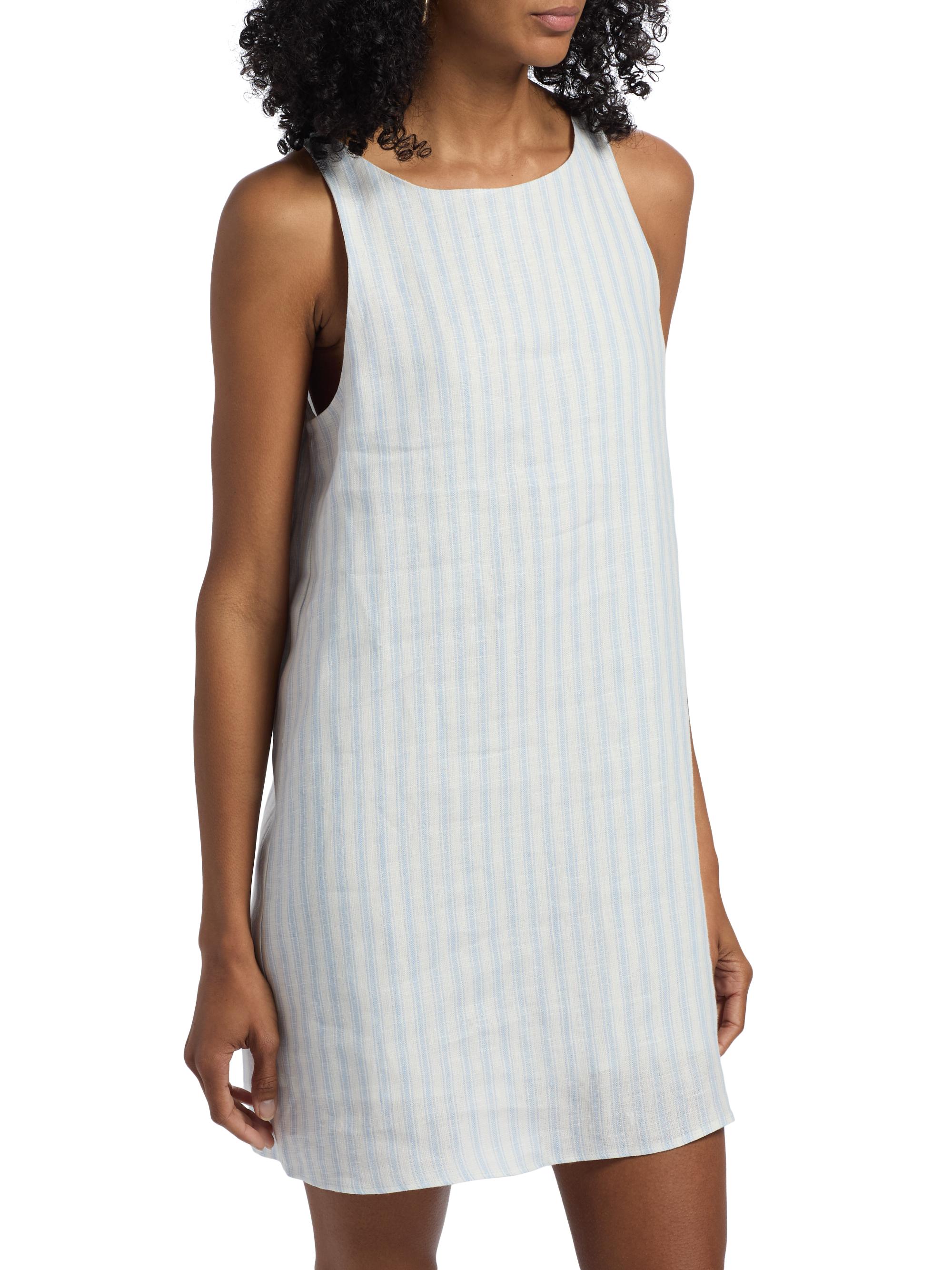 Reformation Jessi Striped Linen Minidress - Swan Stripe | Vtir