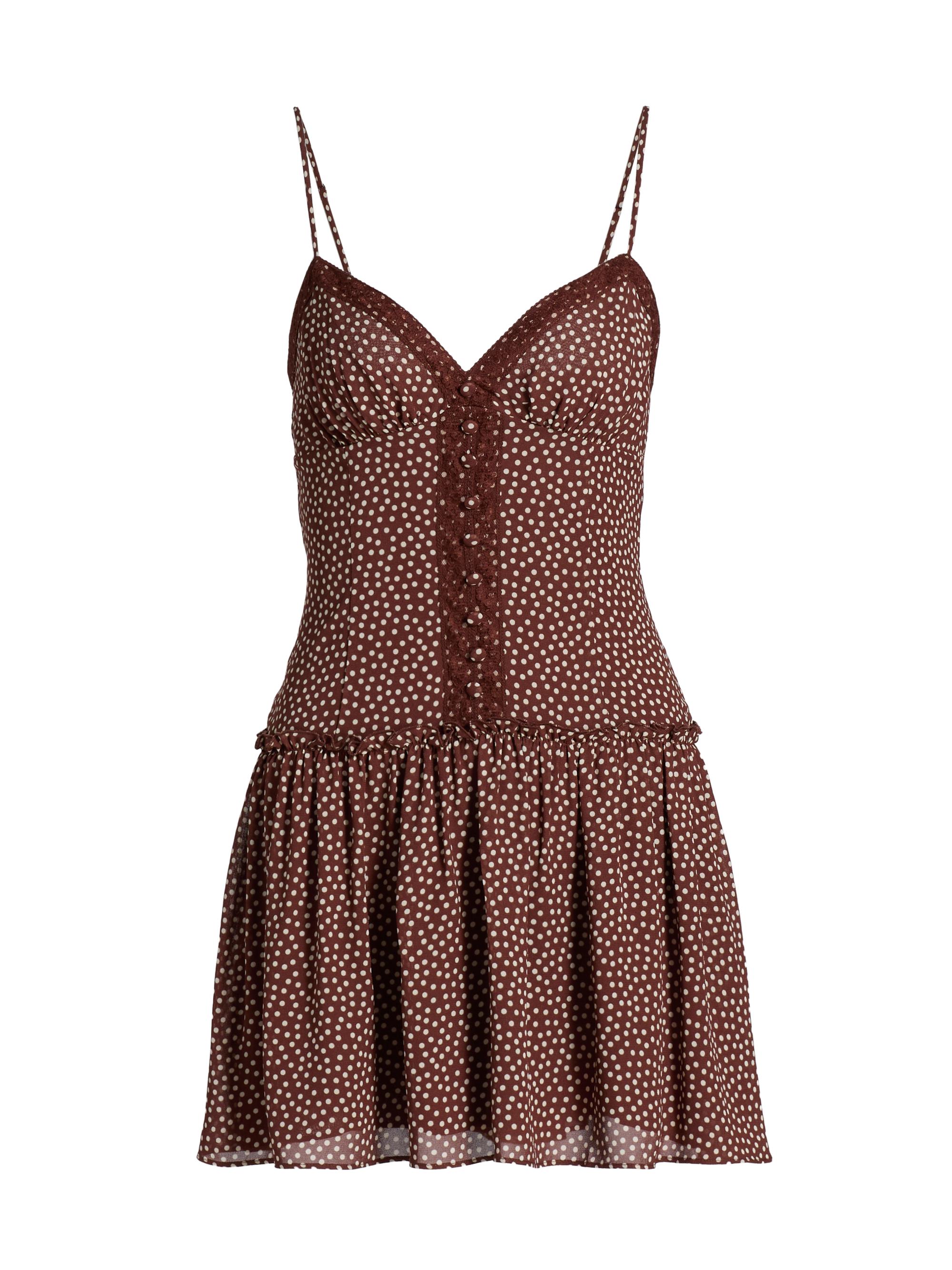 Reformation Women's Citrus Polka Dot Minidress - Choco Dot