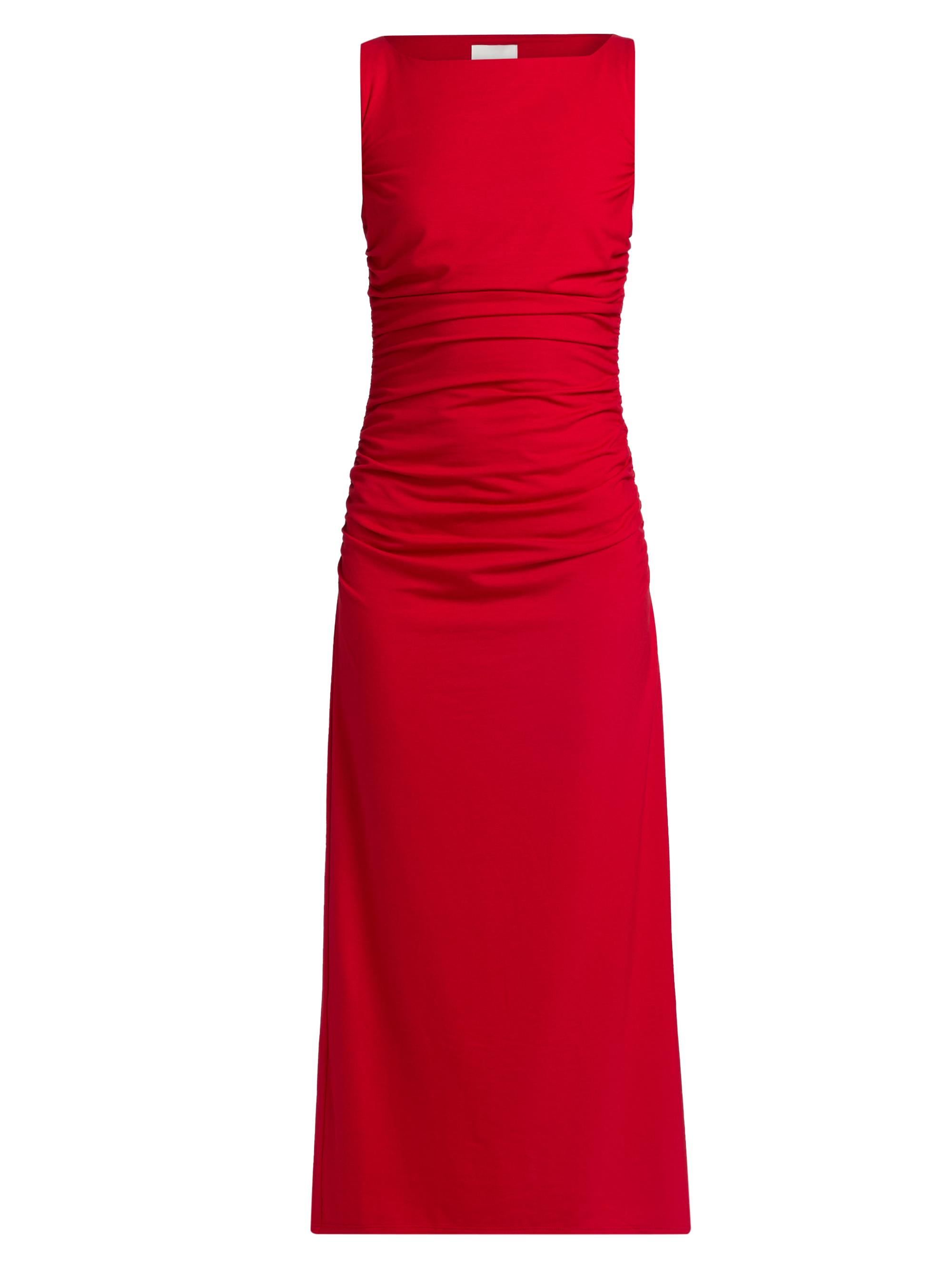 Reformation Women's Benson Gathered Knit Midi-Dress - Lipstick