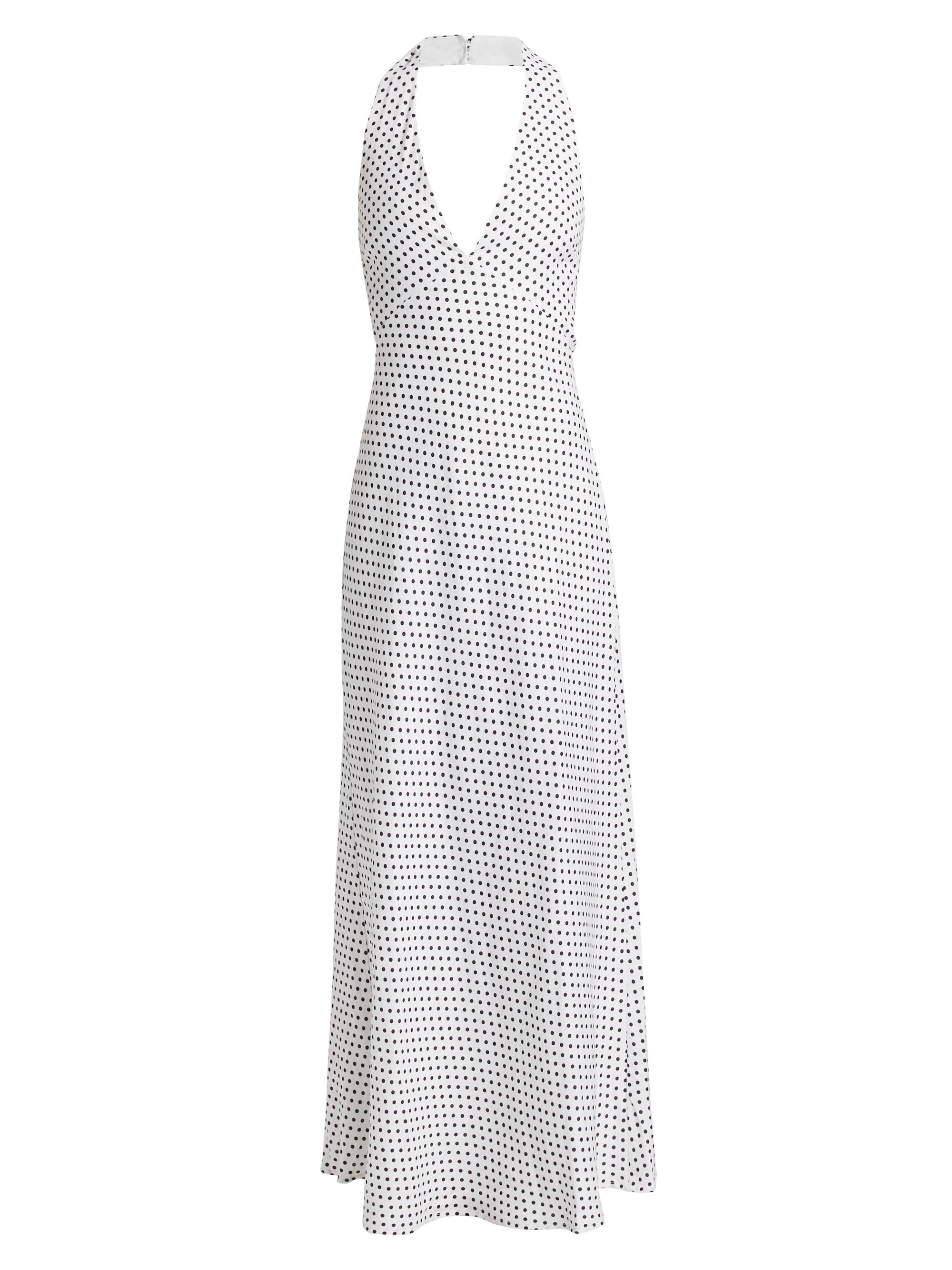 Reformation Women's Delilah Linen Halterneck Maxi Dress - Eclipse Dot