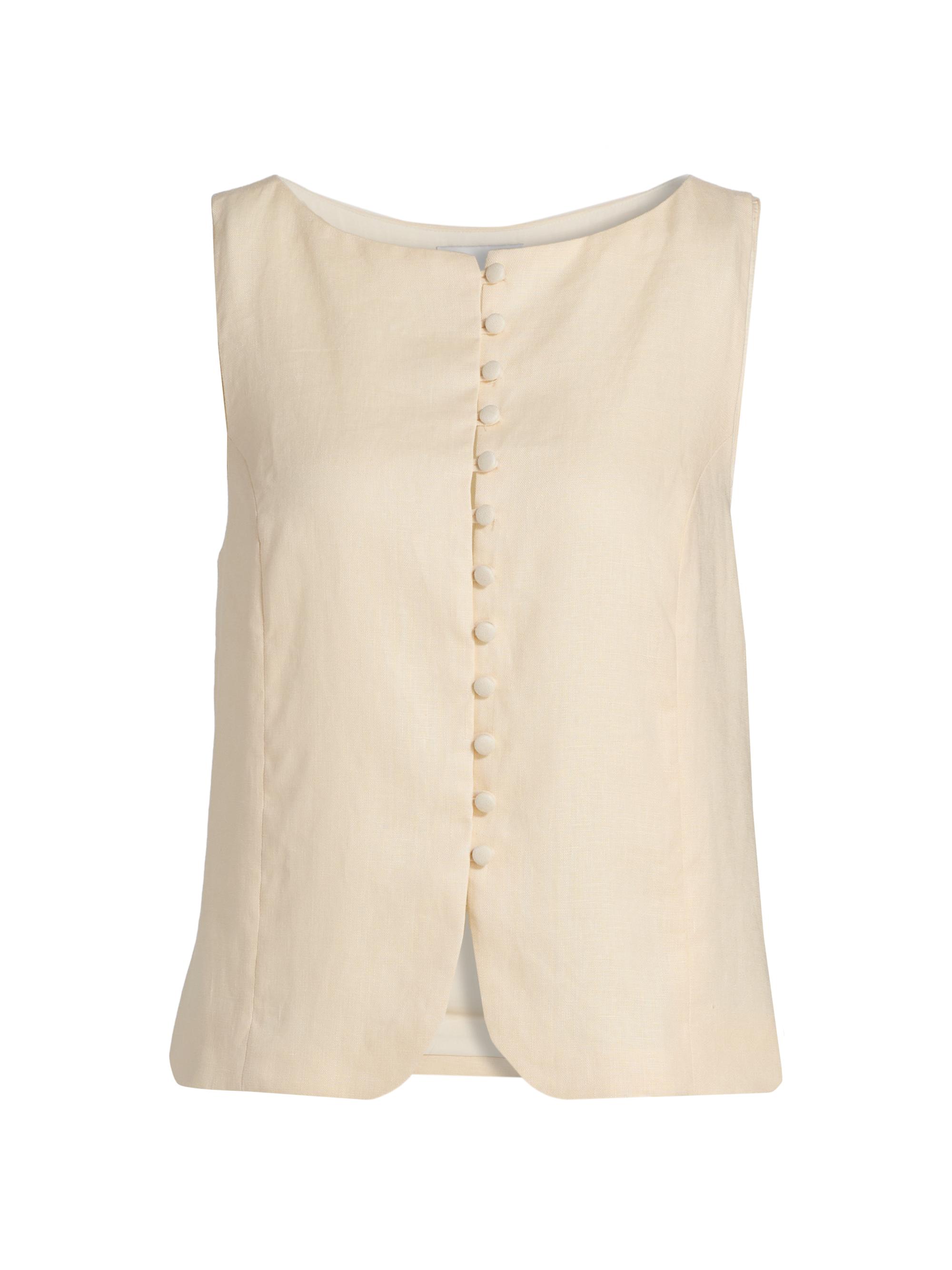 Reformation Women's Addison Linen Vest Top - Sugar
