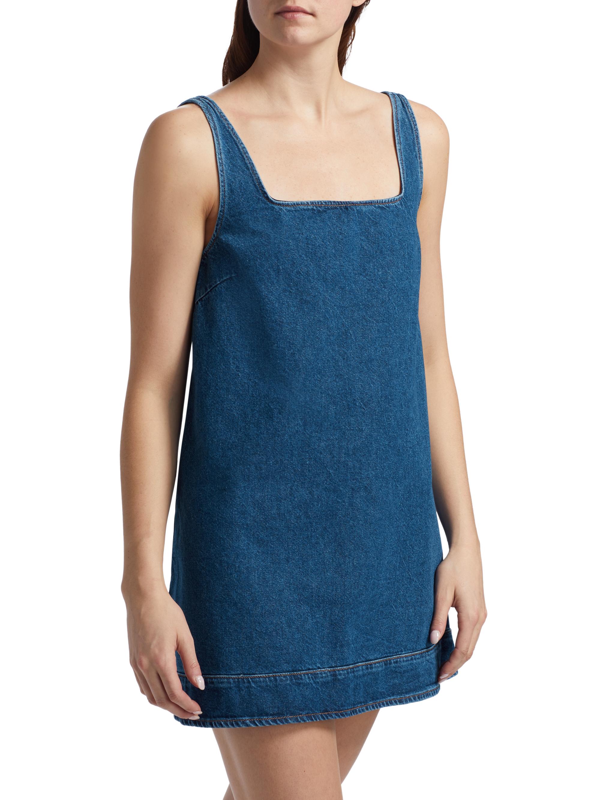 myla denim mini dress Reformation Myla Denim Shift Minidress