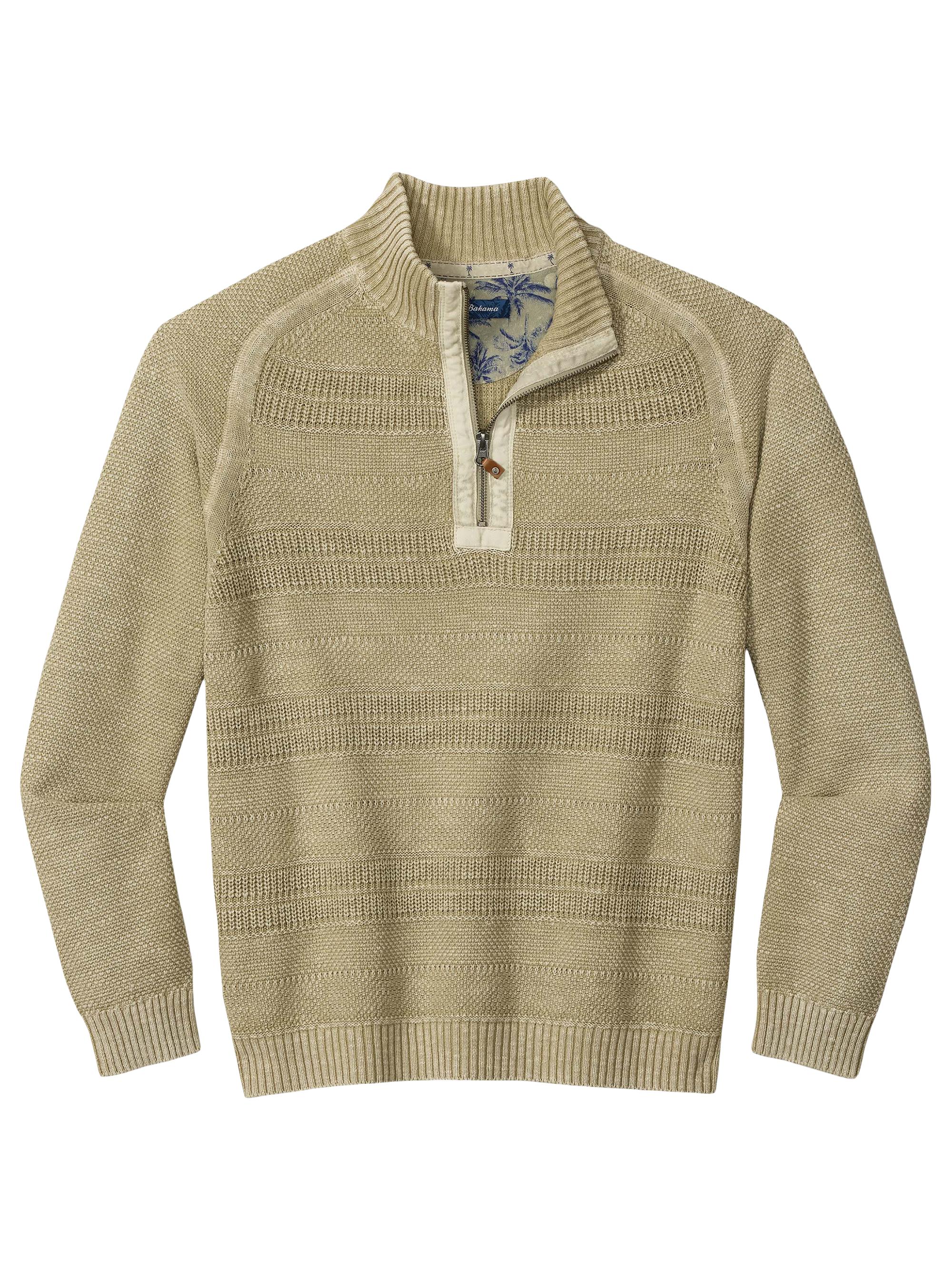 Tommy Bahama Men's Saltwater Textured Quarter-Zip Sweater - Winchester Green