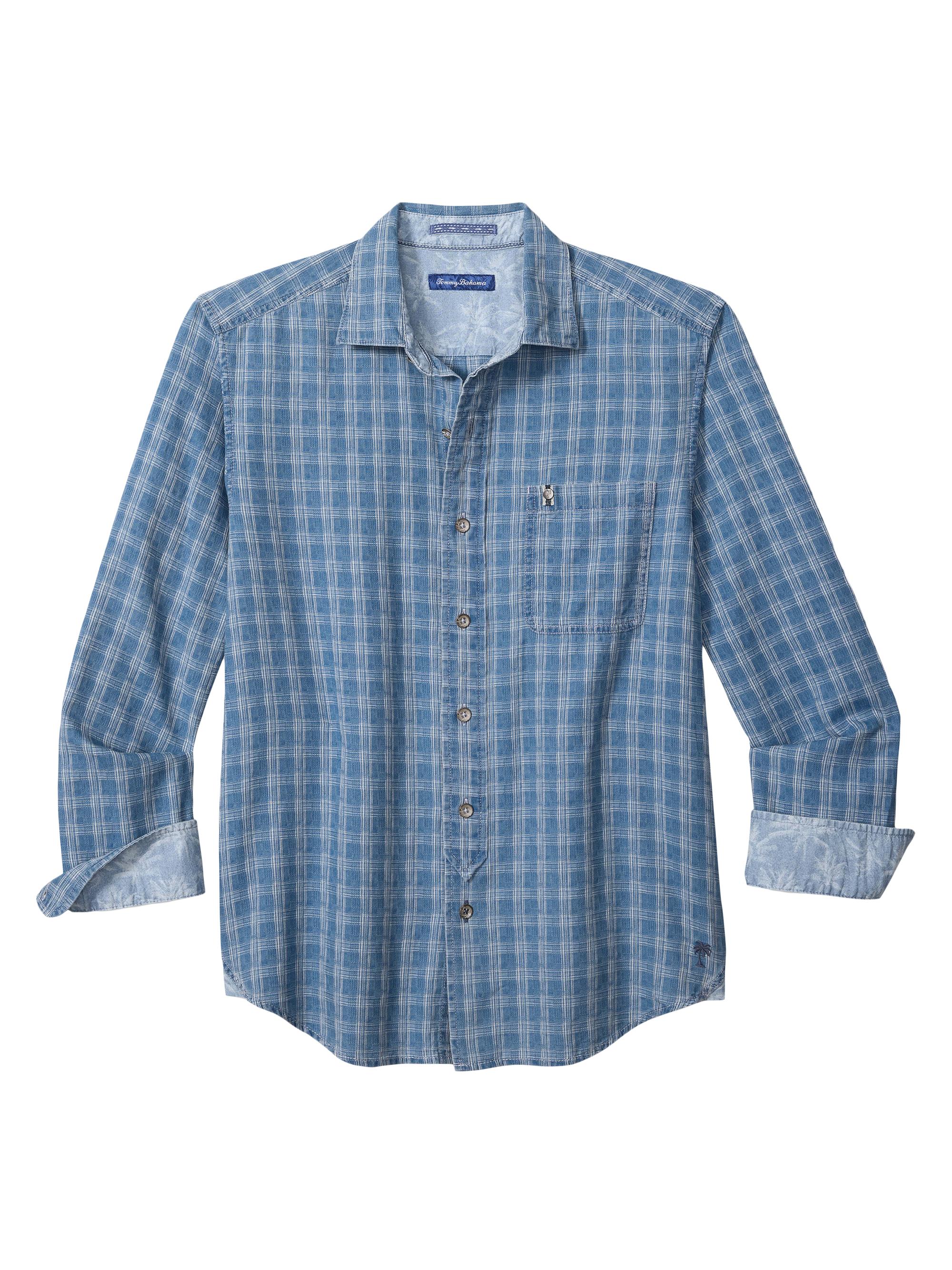 Tommy Bahama Men's Lopez Island Check Shirt - Light Indigo
