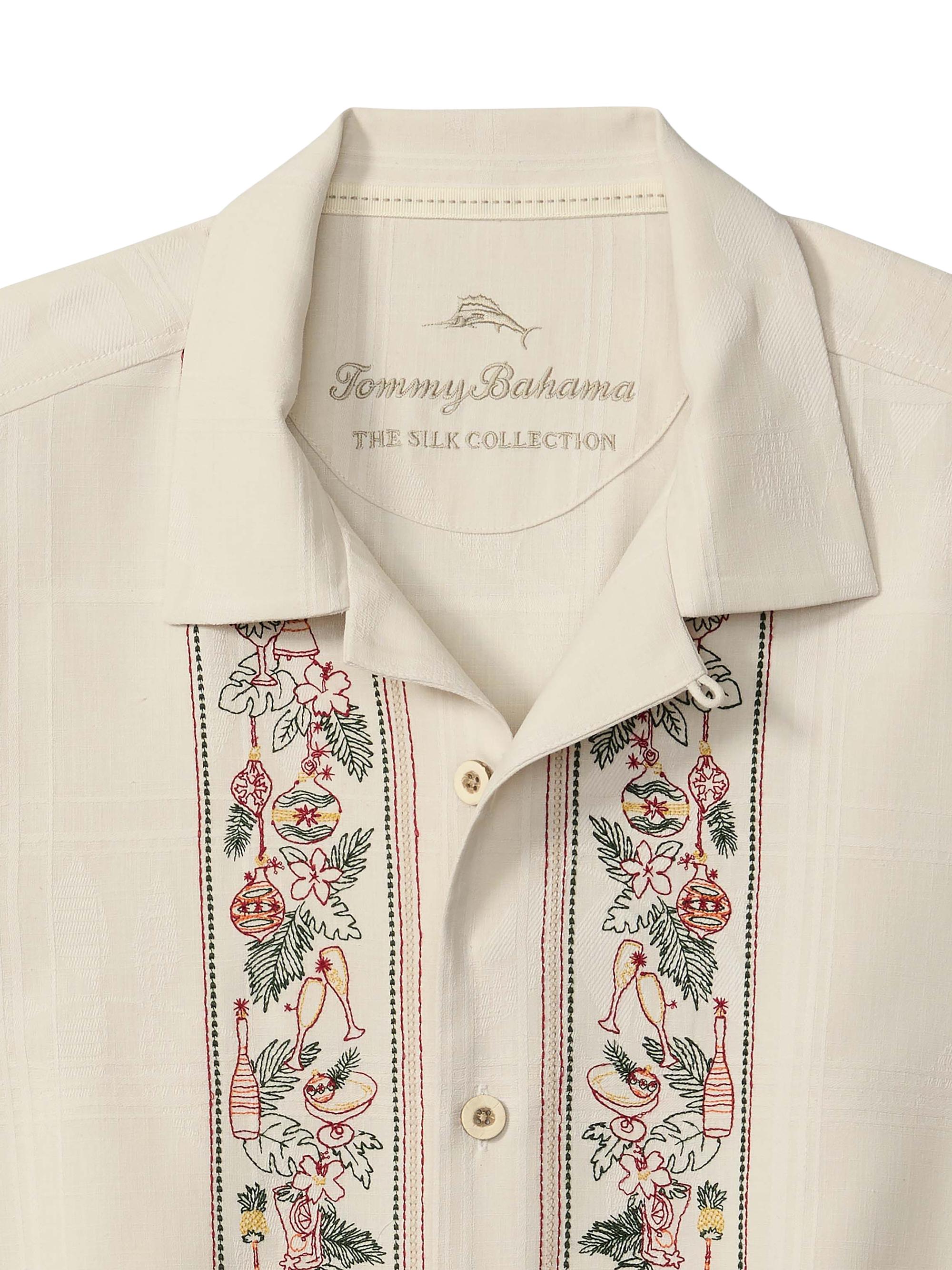 Tommy Bahama Holiday in Paradise Embroidered Silk Shirt | Saks