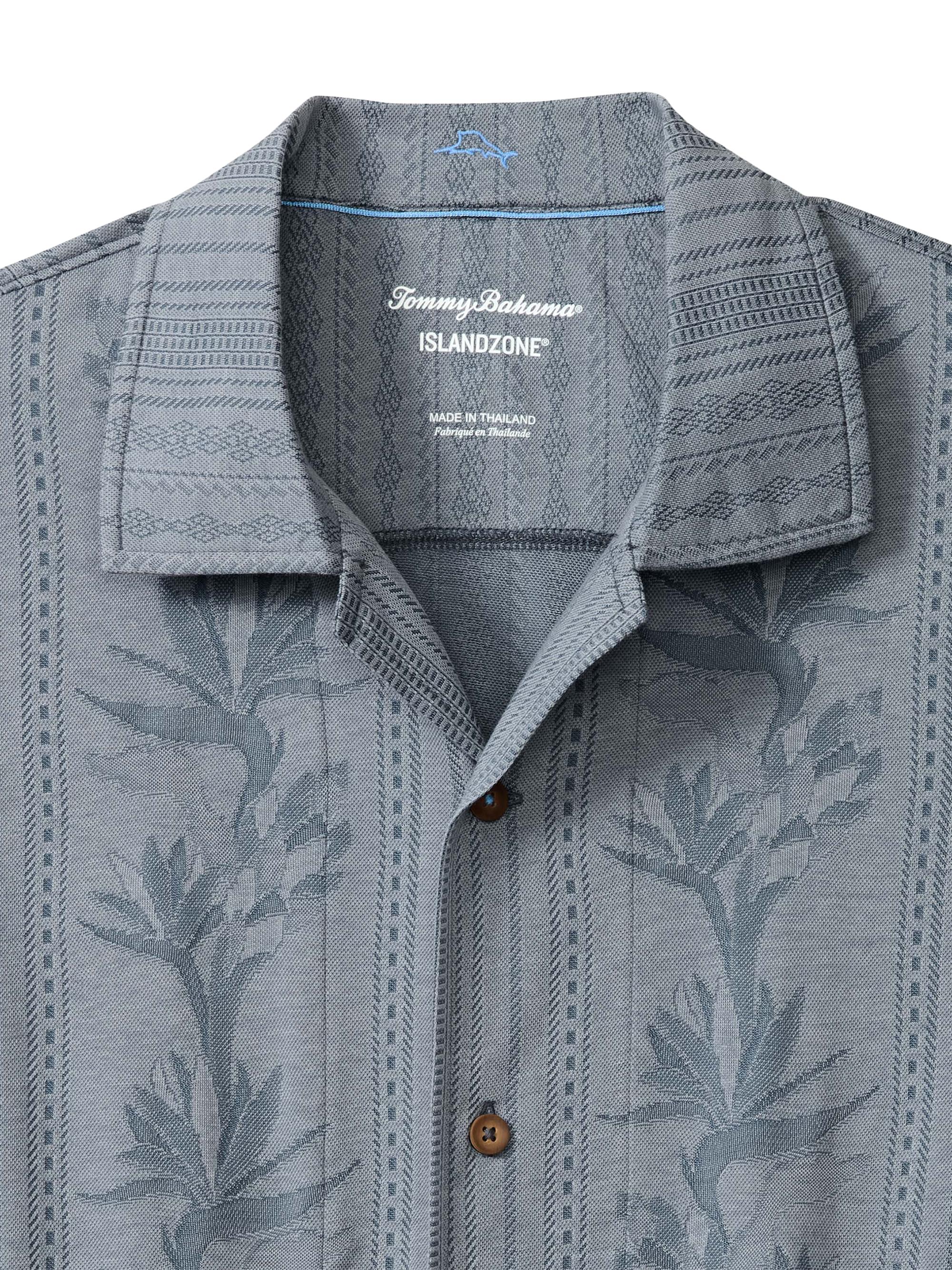 Tommy Bahama Men's Palm Fresco Beach Border Shirt - Steel - Size S