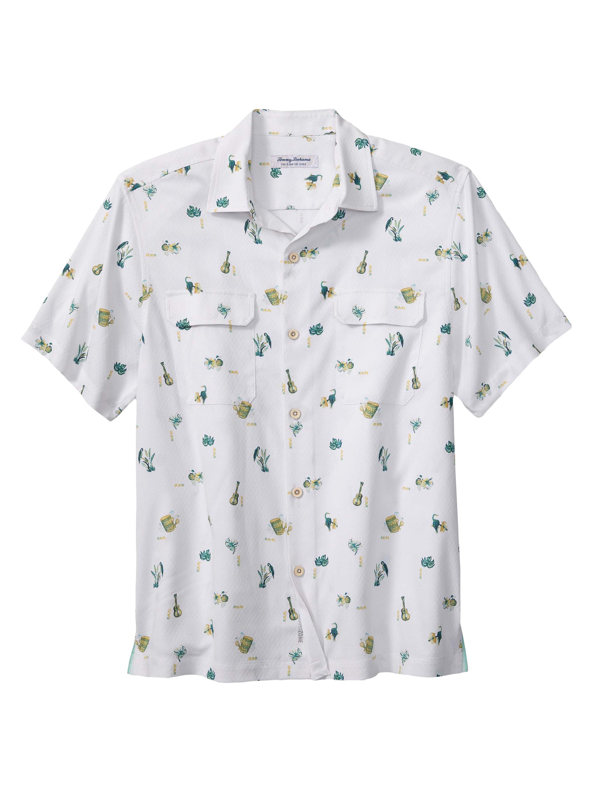 Tommy Bahama Men's Coastal Ease Petite Tropics Short-Sleeve Shirt - White