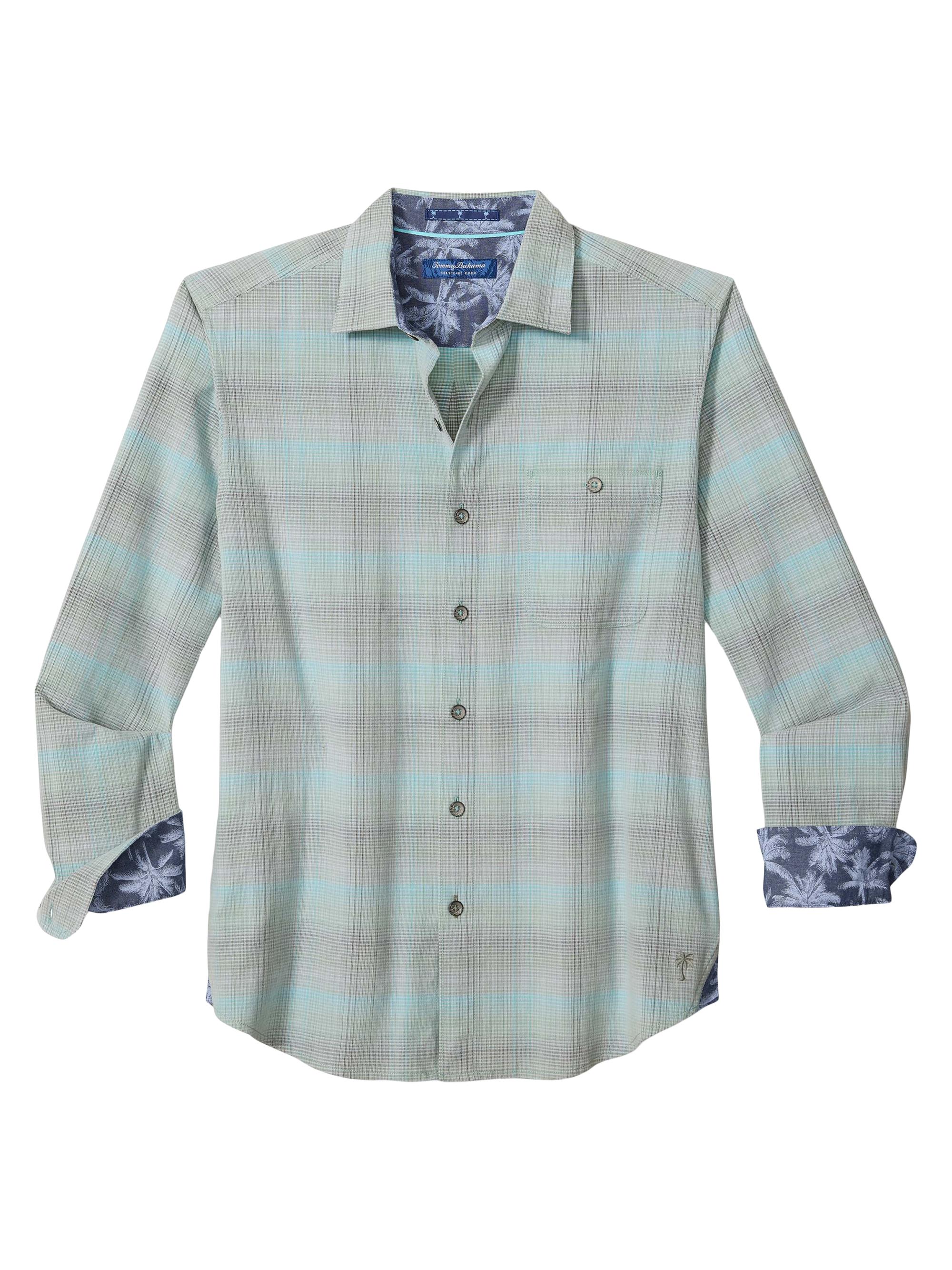 Tommy Bahama Men's Coastline Cord Shoreline Vines Cotton Shirt - Baby Fern