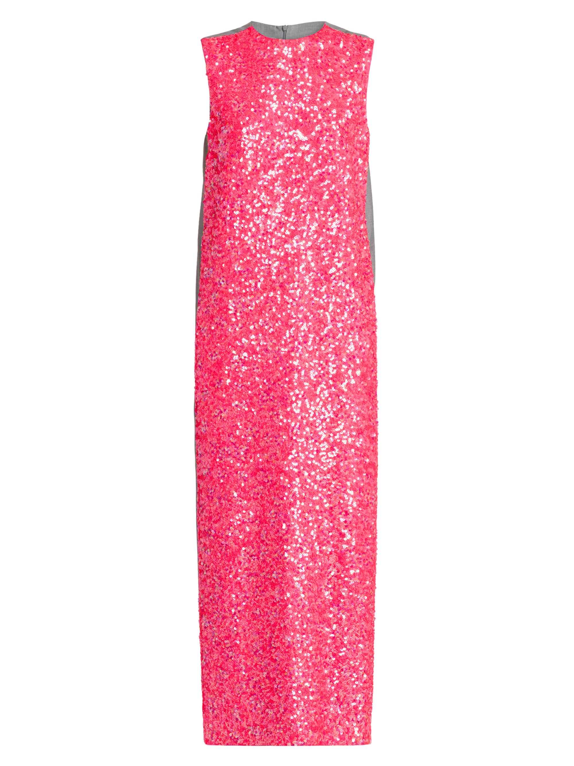 Moschino Women's Sequined Mix Media Maxi Dress - Multi Fucsia