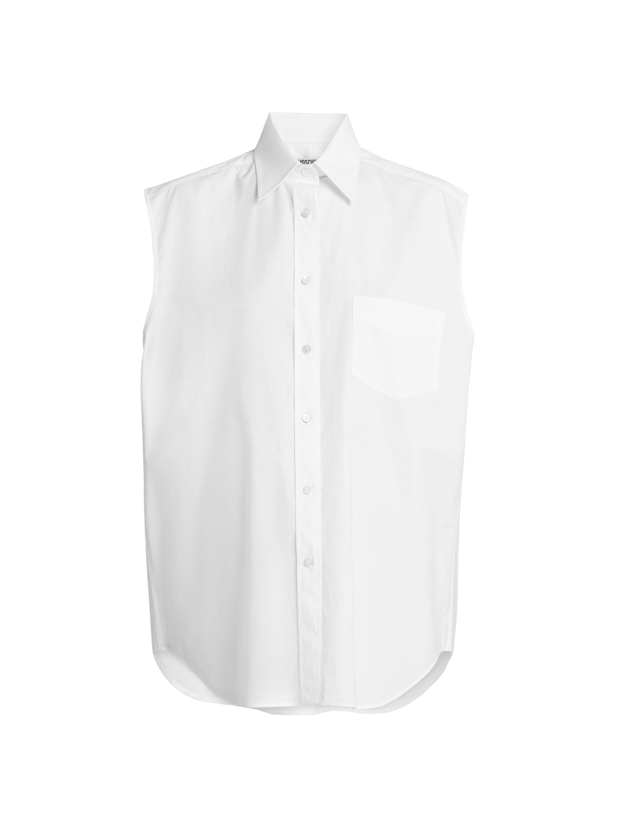 Moschino Women's Sleeveless Stretch Poplin Blouse - Multi White