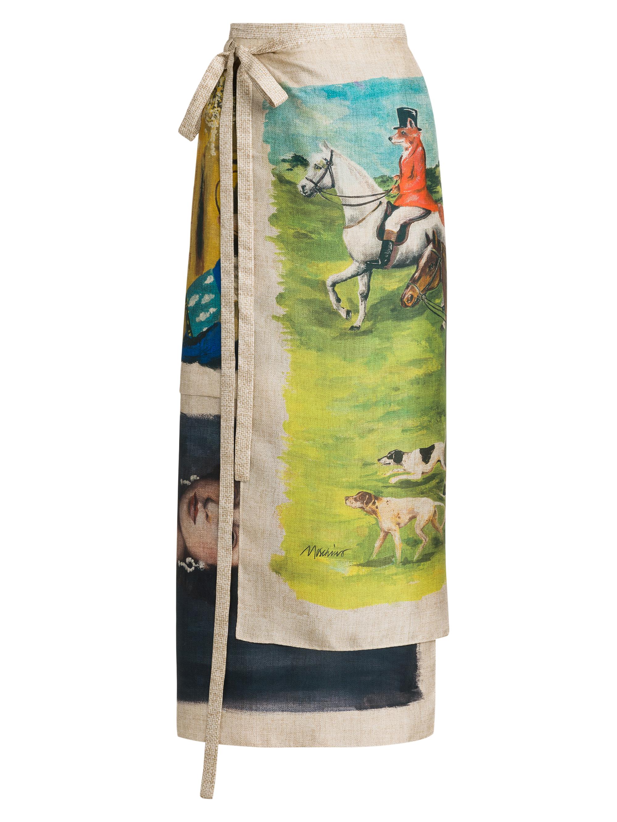 Moschino Women's Painting Silk Twill Wrap Midi-Skirt - Multi Only One Colour