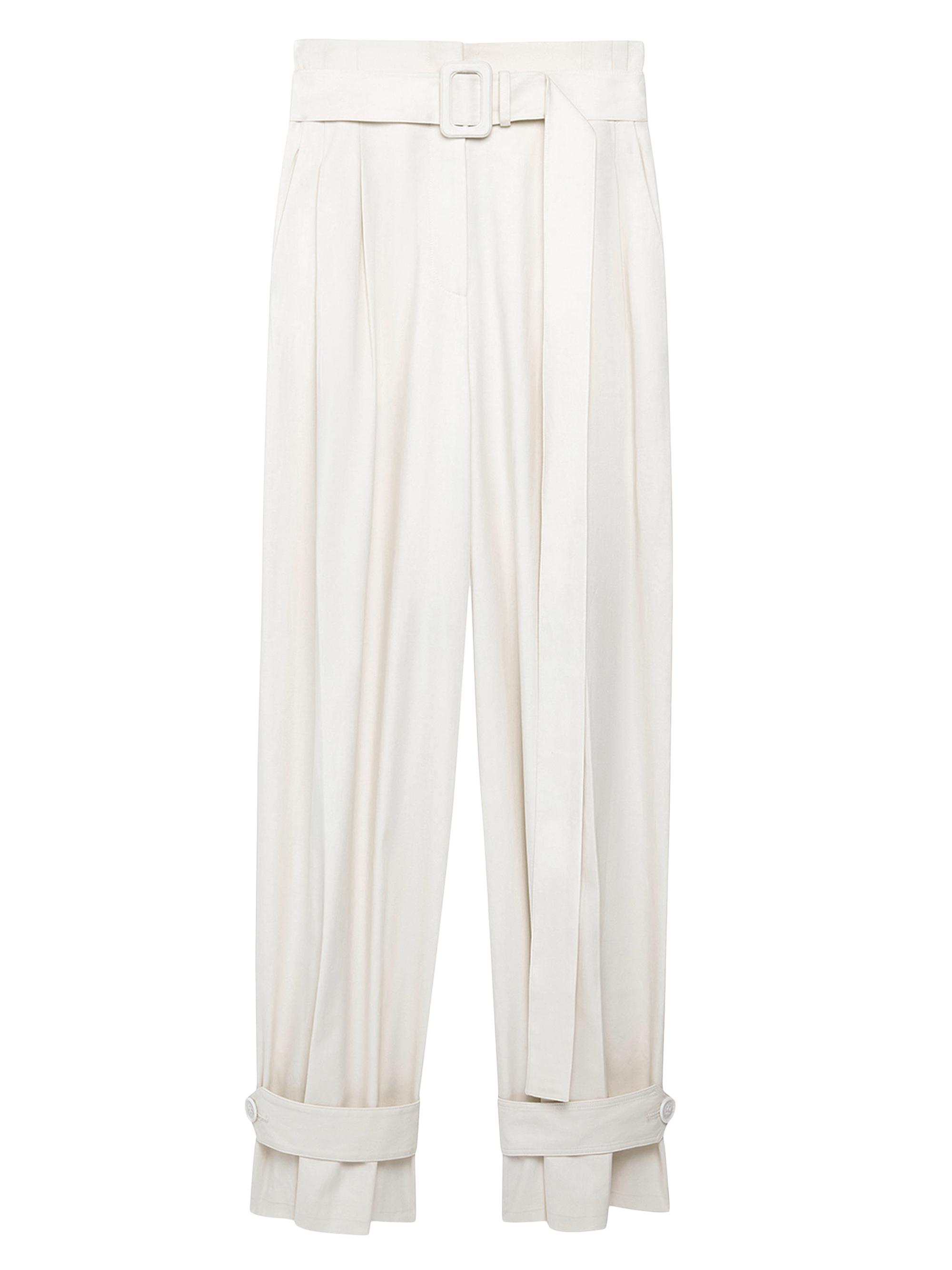 Another Tomorrow Women's Tab Trousers - Off White
