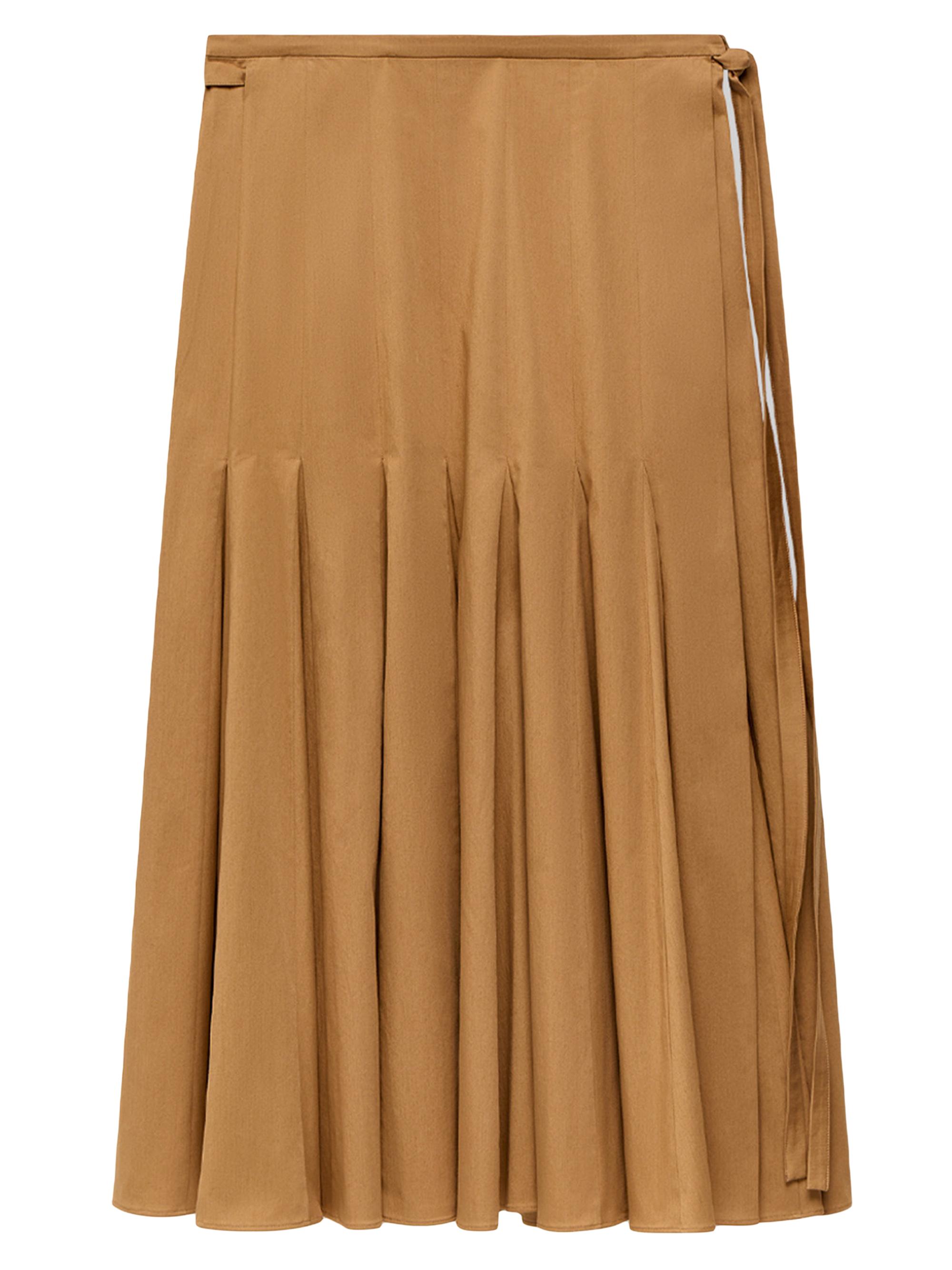 Another Tomorrow Women's Panel Wrap Skirt - Toffee