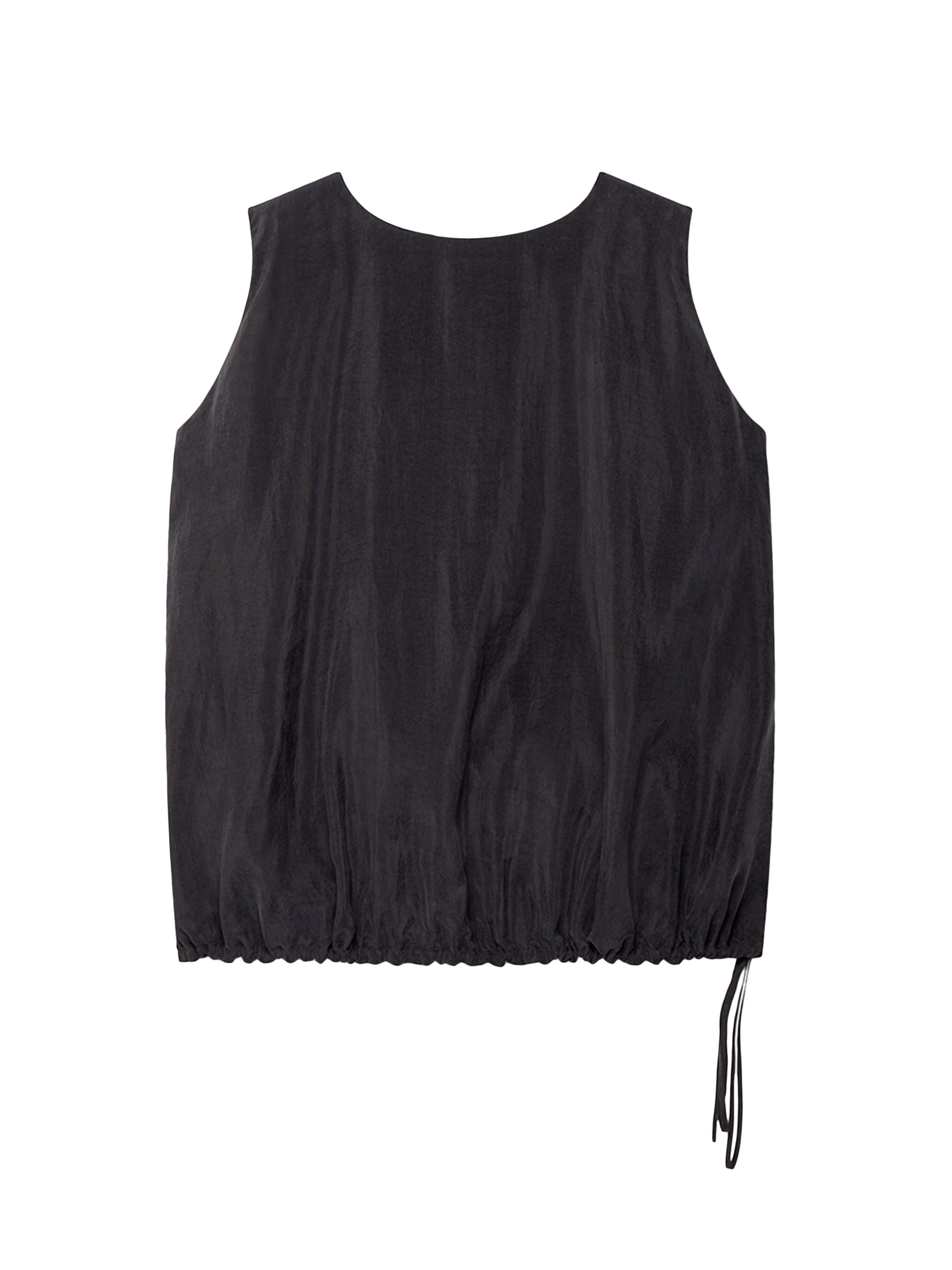 Another Tomorrow Women's Drawstring Top - Black