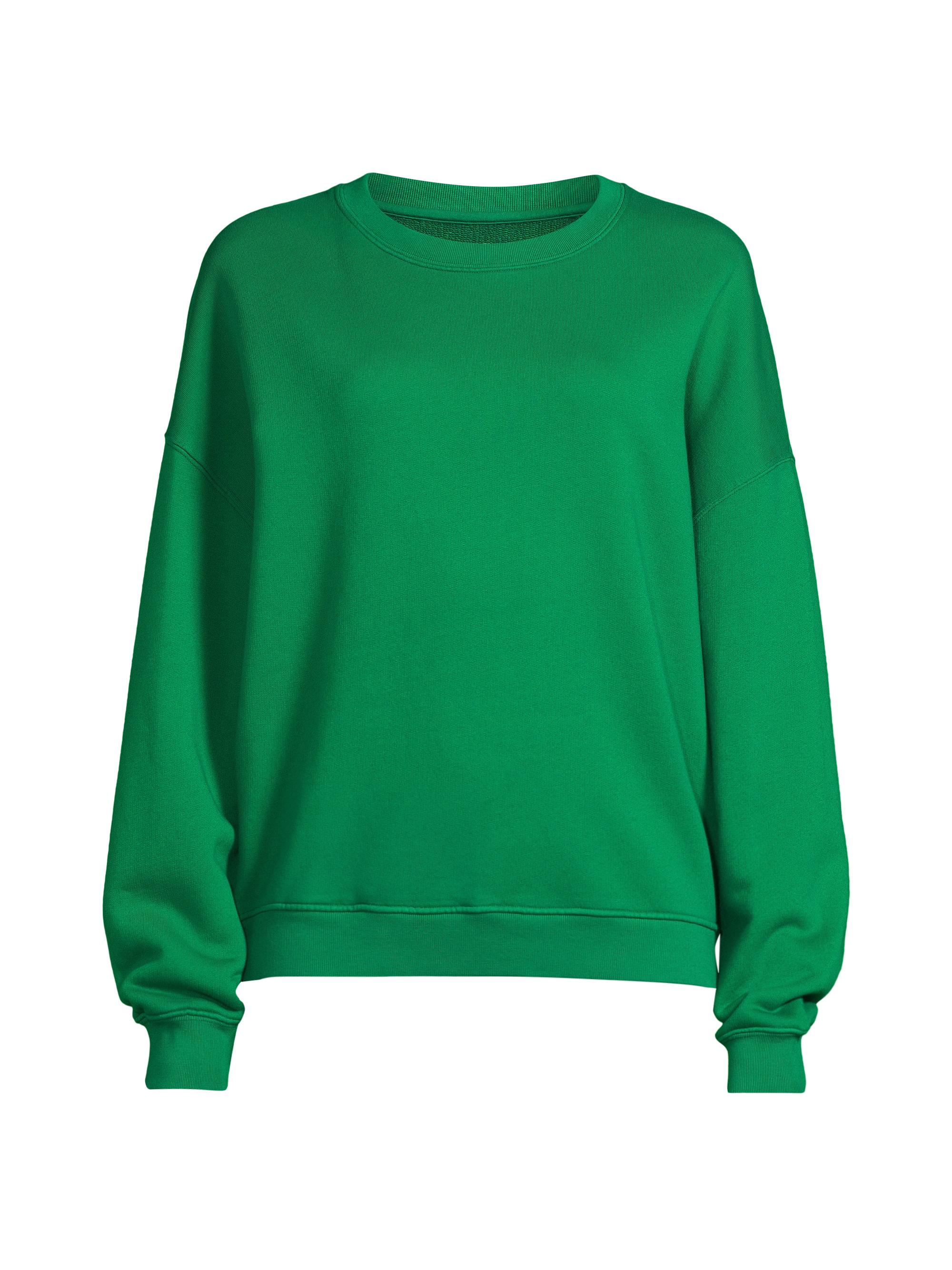 Majestic Filatures Women's Crewneck Cotton Sweatshirt - Emeraude