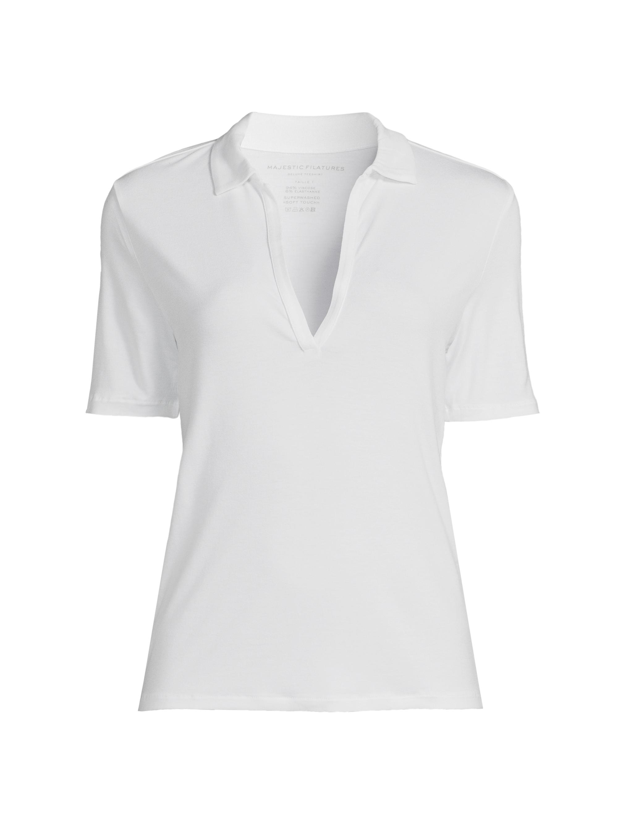 Majestic Filatures Women's Stretch Polo Shirt - Blanc