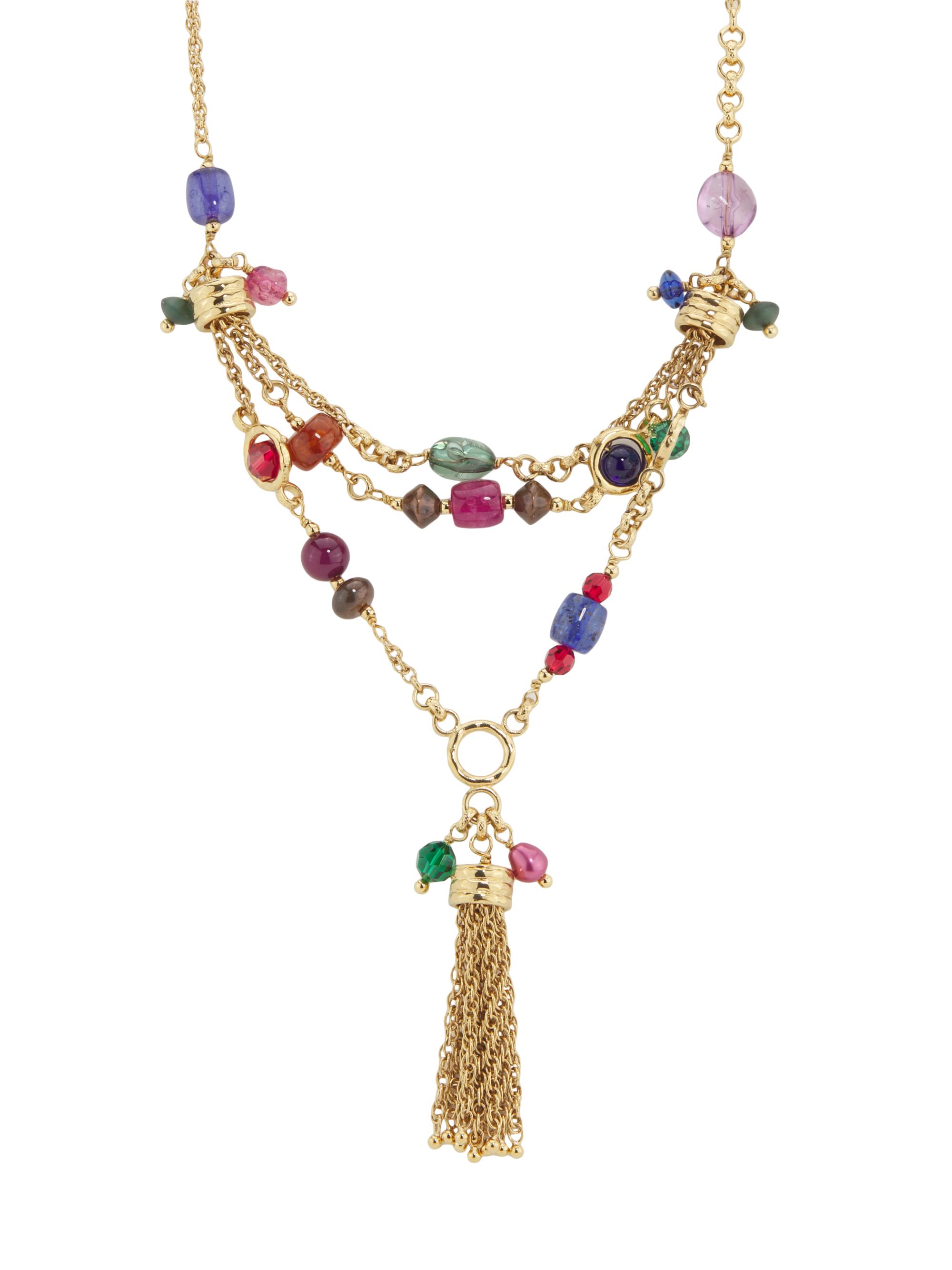 Chloé Women's Pompoms Goldtone, Imitation Pearls & Crystal Glass Layered Chain Necklace - Vintage Gold