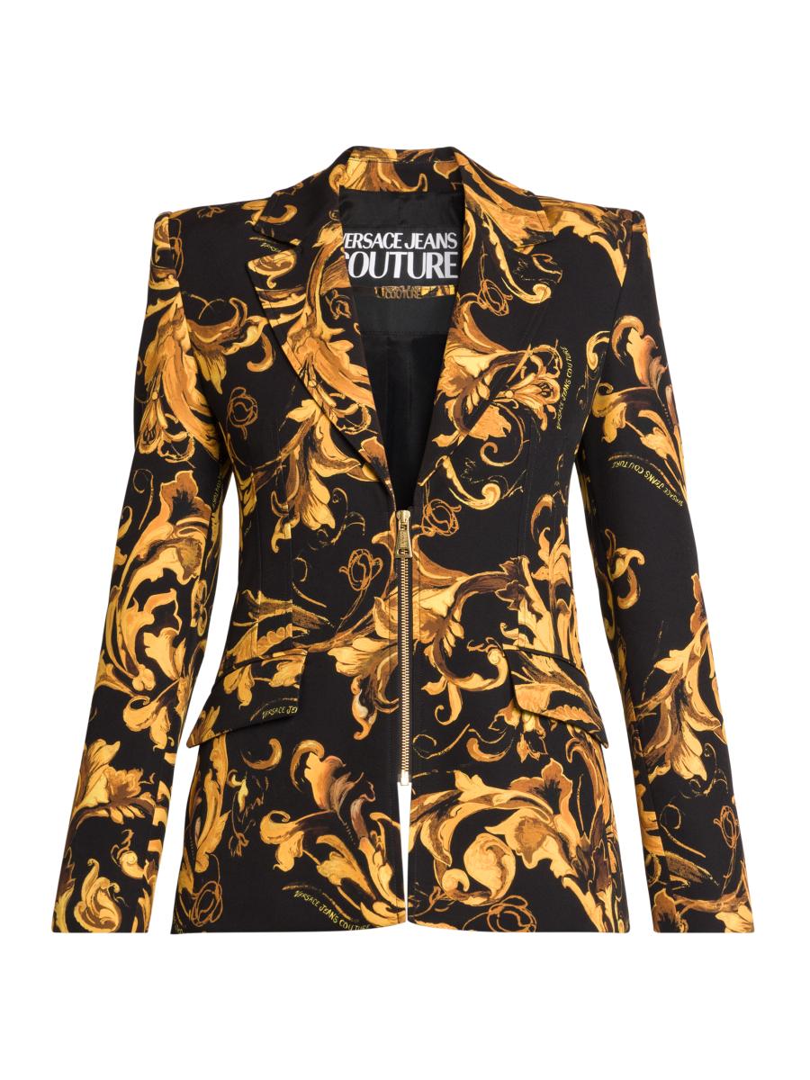Versace Jeans Couture Barocco Tailored Zip-Front Jacket | Saks